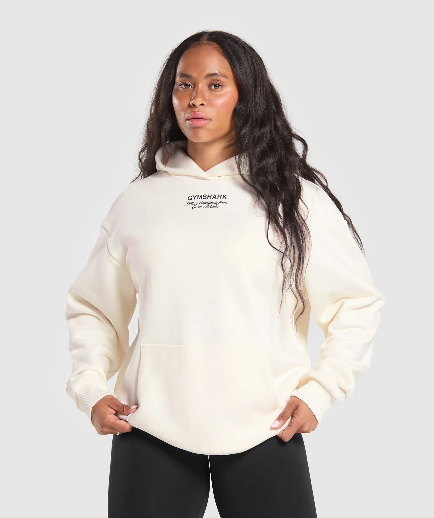Gymshark British Iron Heavyweight Hoodie - Soft White sold by Gymshark product image thumbnail 2