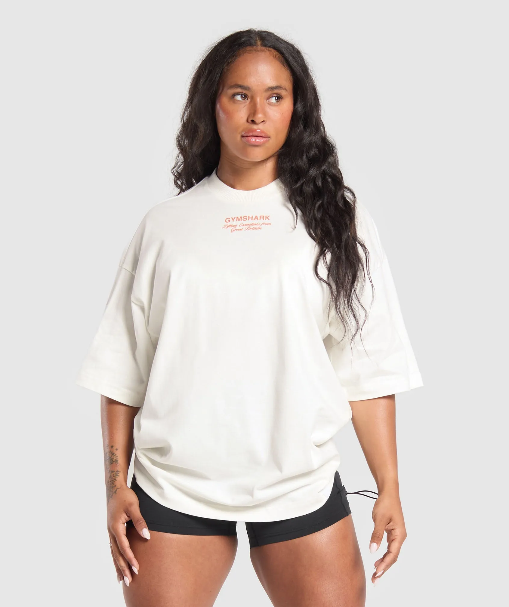 Gymshark British Iron Heavyweight T-Shirt - Soft White sold by Gymshark product image thumbnail 2