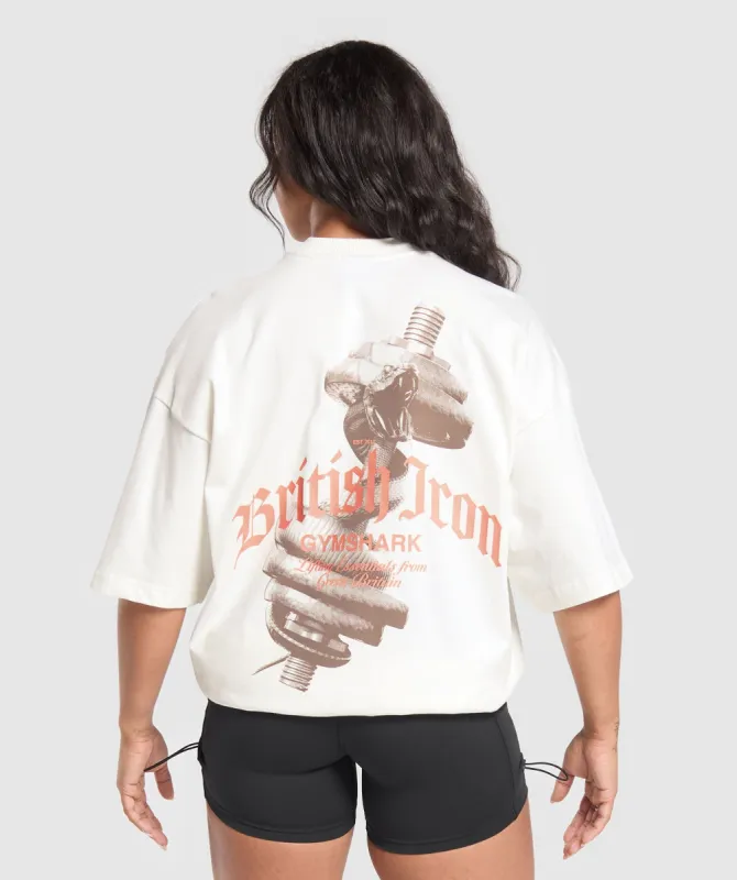 Gymshark British Iron Heavyweight T-Shirt - Soft White sold by Gymshark