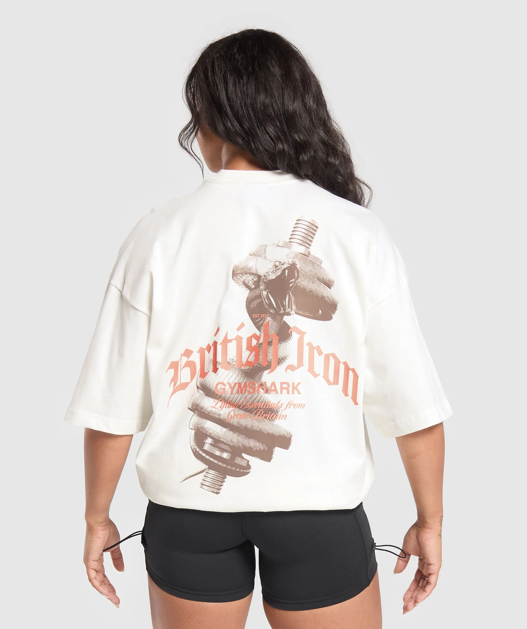 Gymshark British Iron Heavyweight T-Shirt - Soft White sold by Gymshark