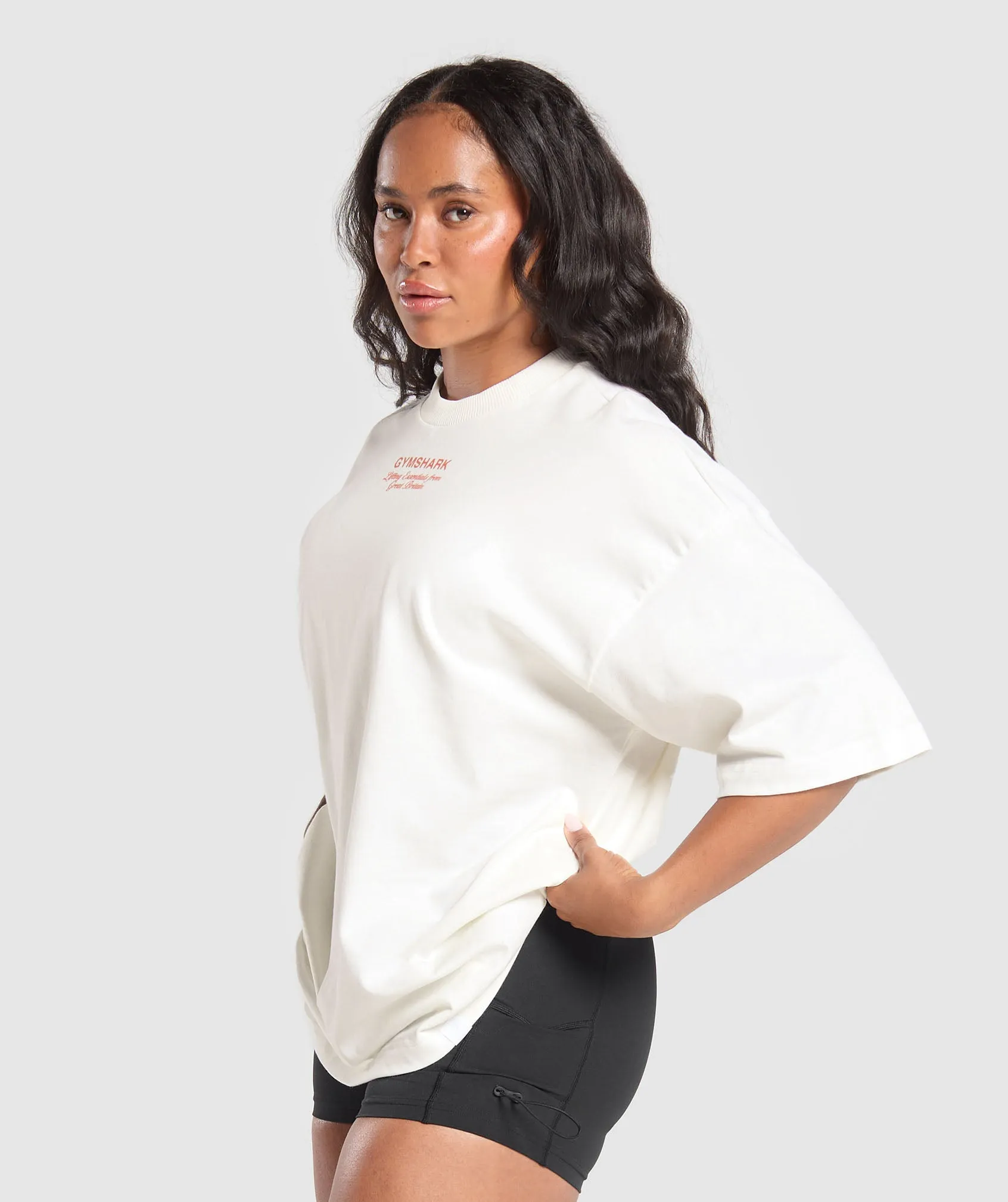 Gymshark British Iron Heavyweight T-Shirt - Soft White sold by Gymshark product image thumbnail 3