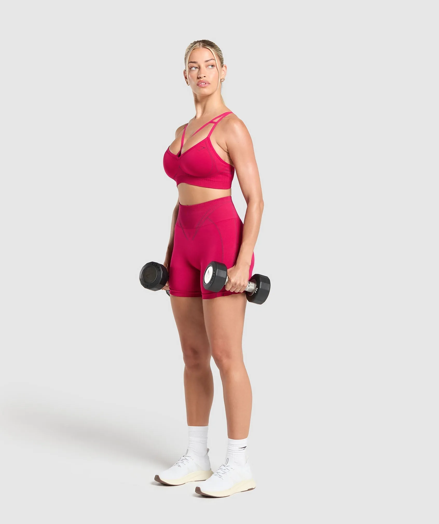 Gymshark Apex Contrast Sports Bra - Build Pink/Asphalt Grey sold by Gymshark product image thumbnail 4