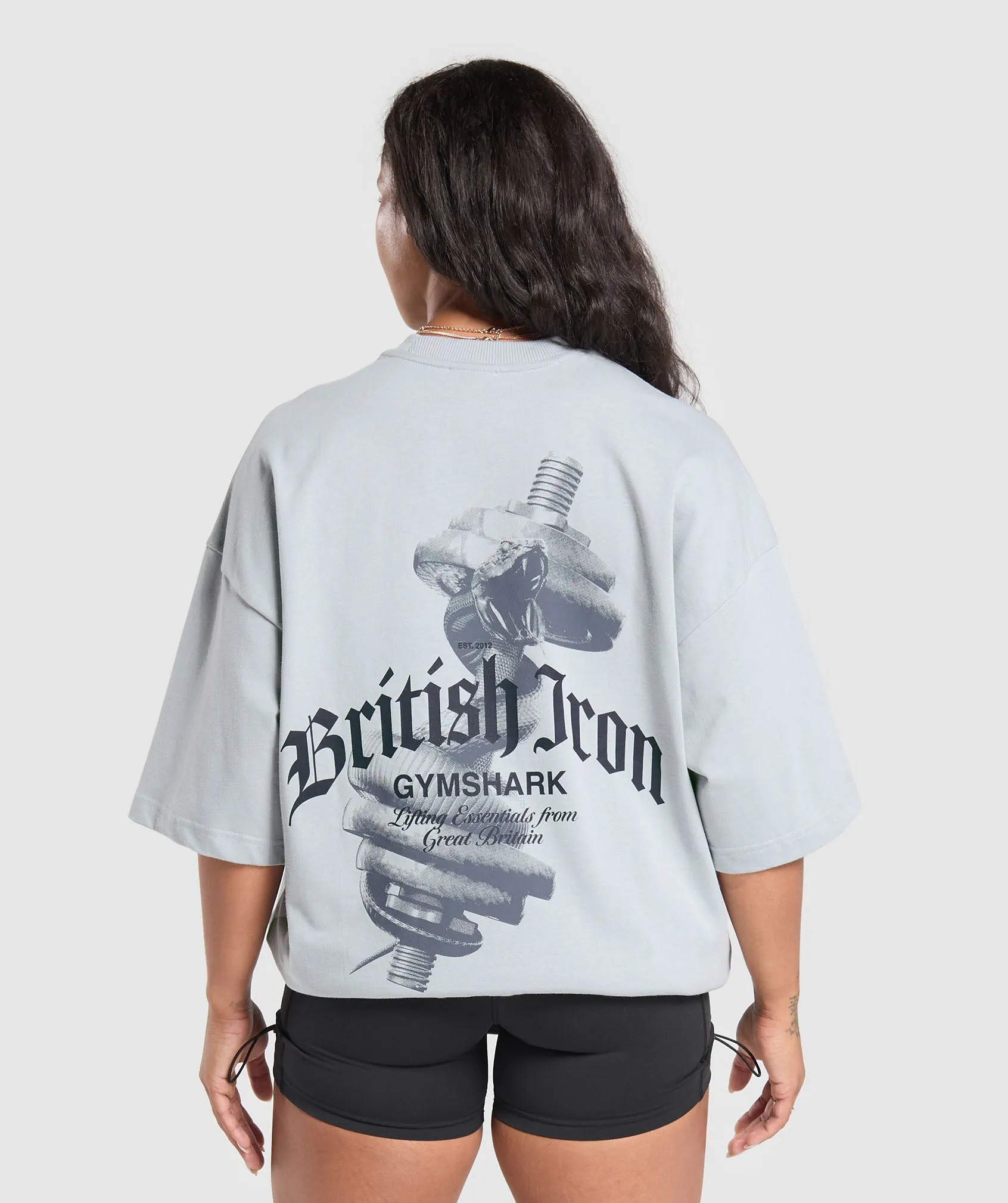 Gymshark British Iron Heavyweight T-Shirt - Ice Grey sold by Gymshark