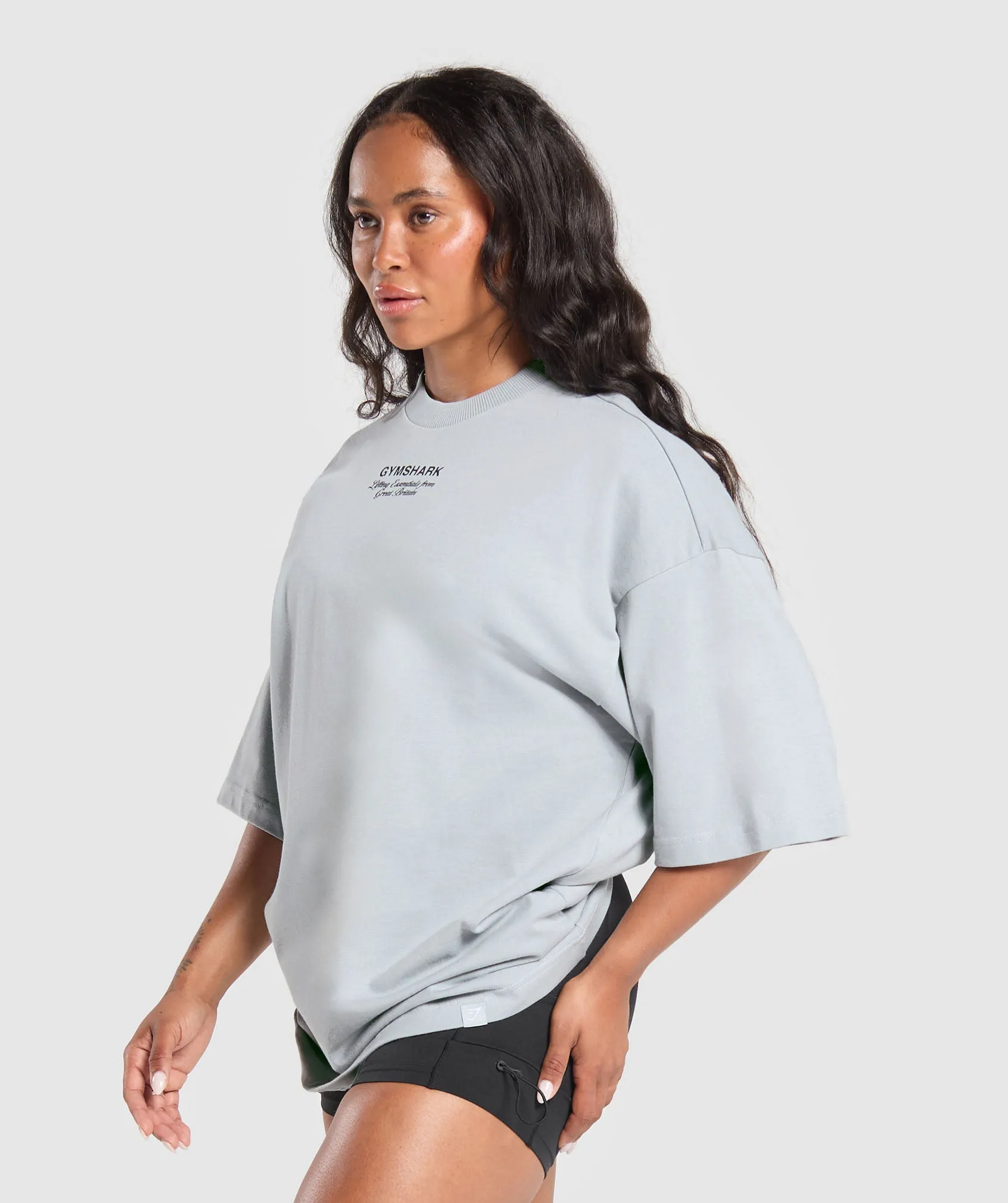 Gymshark British Iron Heavyweight T-Shirt - Ice Grey sold by Gymshark product image thumbnail 3