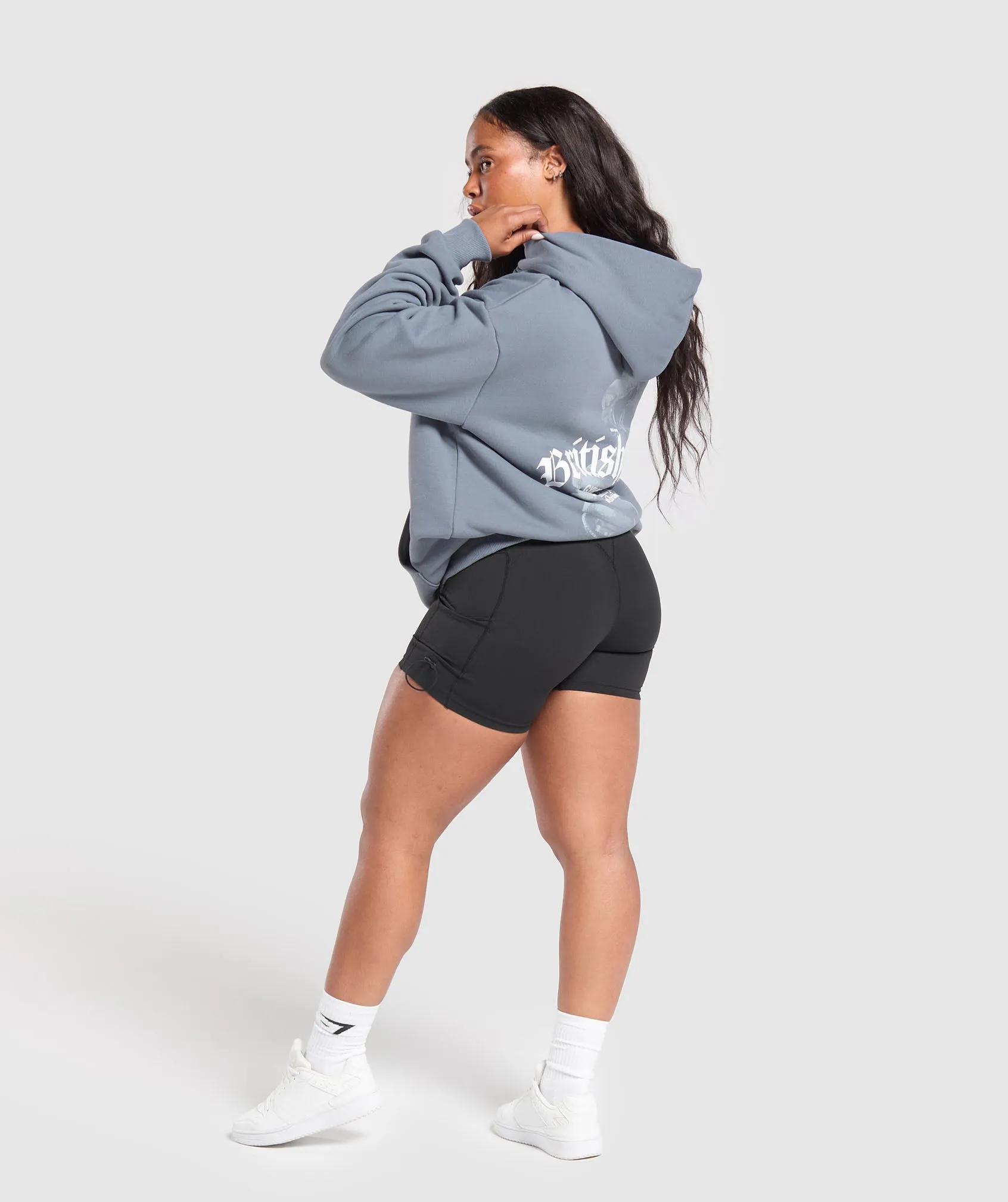 Gymshark British Iron Heavyweight Hoodie - Iron Blue sold by Gymshark product image thumbnail 4