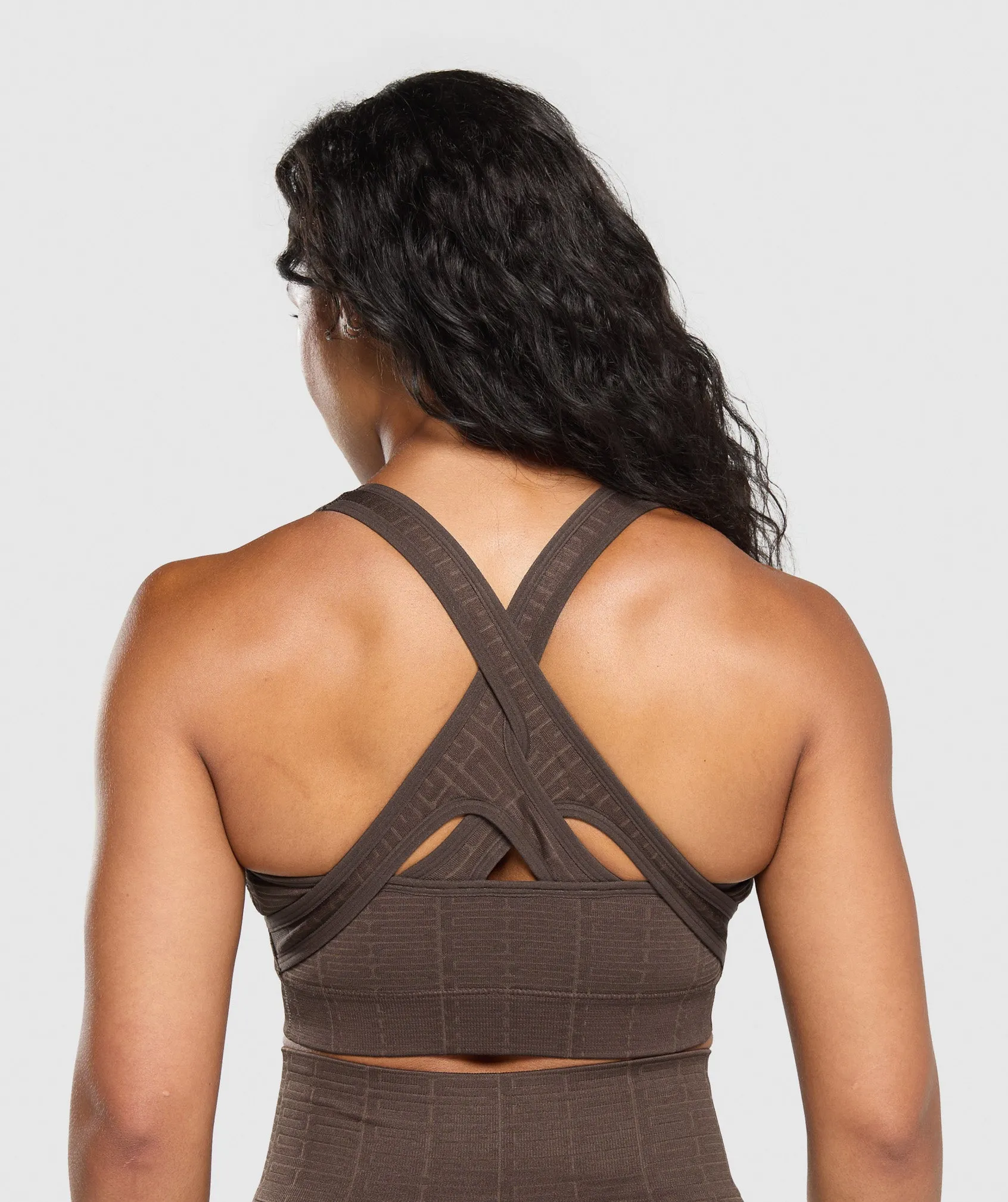 Gymshark Adapt Monogram Seamless Sports Bra - Brown sold by Gymshark product image thumbnail 2