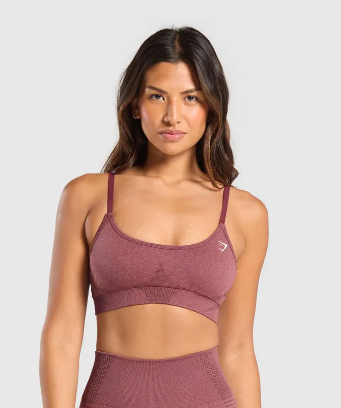 Gymshark Vital Seamless Sports Bra - Burgundy Pink /Marl sold by Gymshark