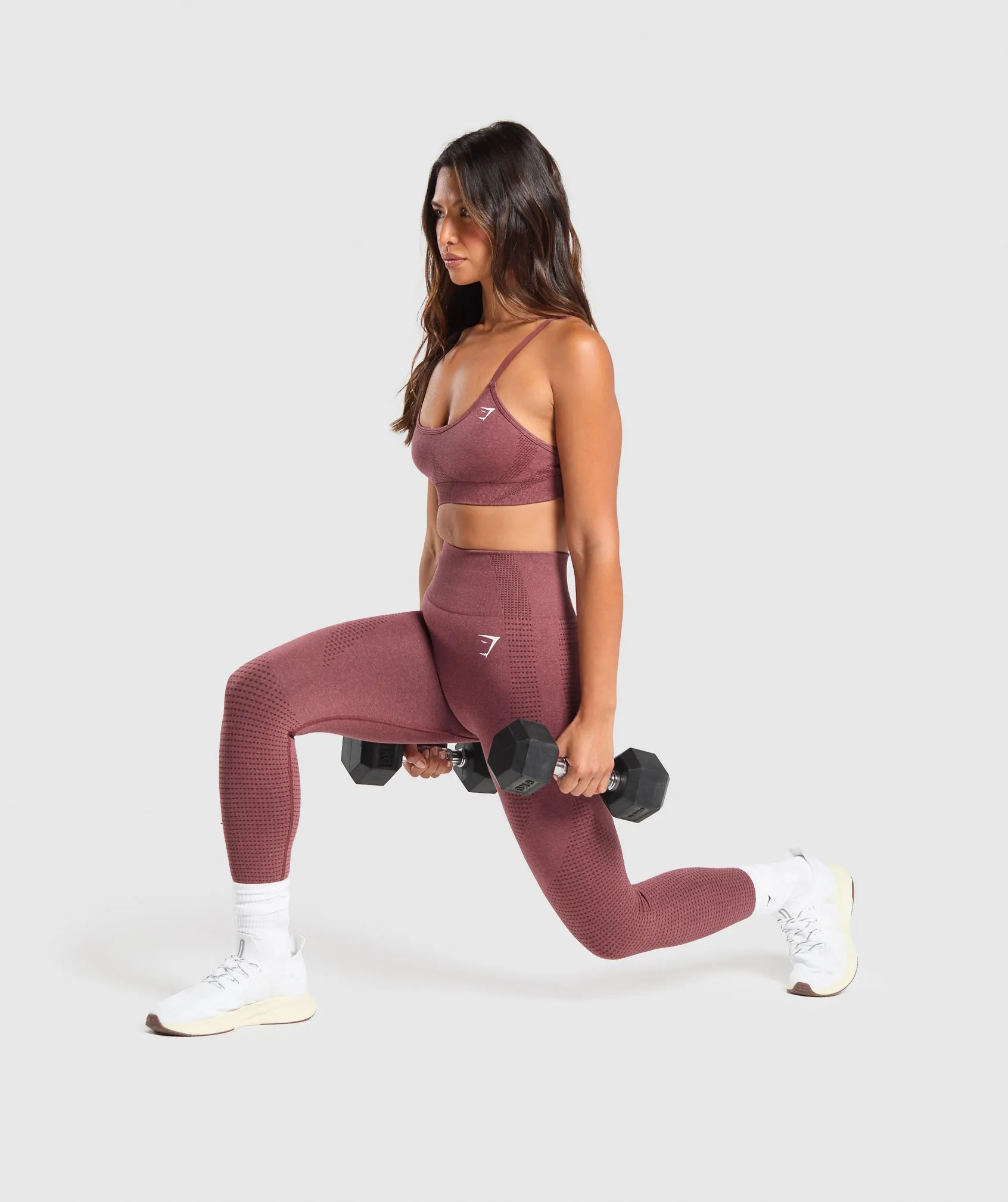 Gymshark Vital Sports Bra - Burgundy Pink Marl sold by Gymshark product image thumbnail 3