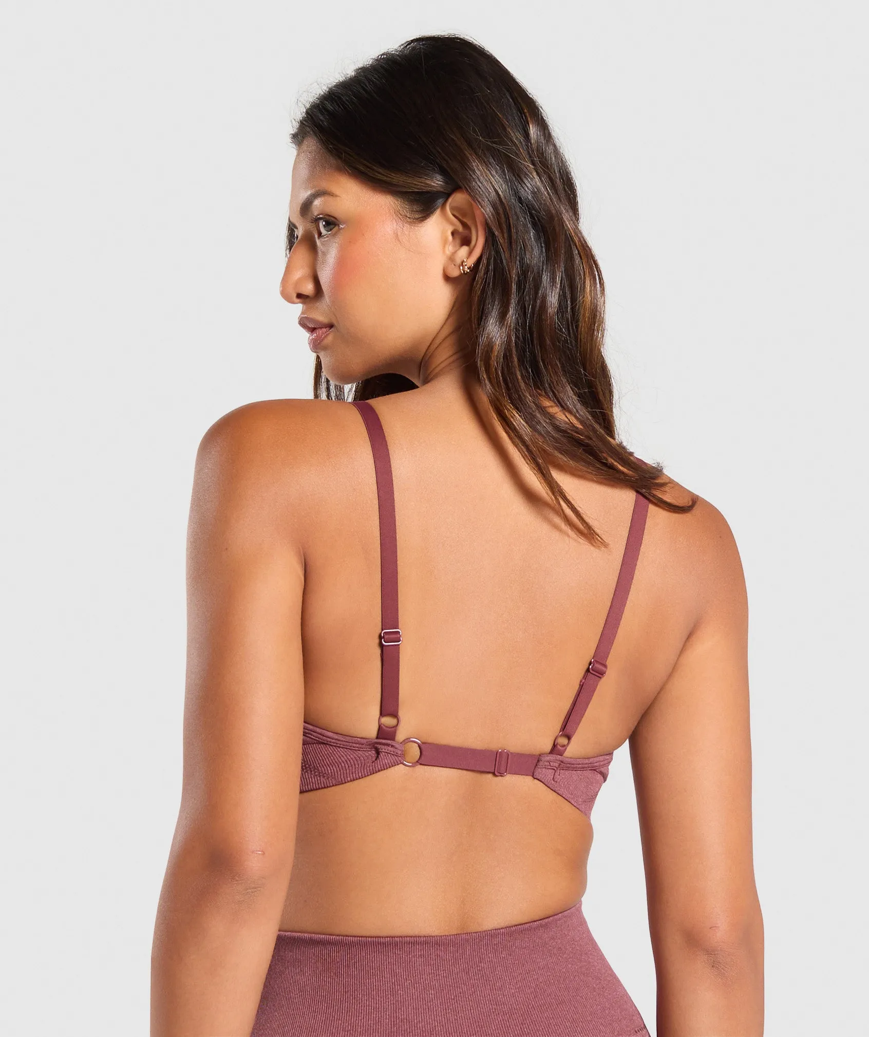 Gymshark Vital Sports Bra - Burgundy Pink Marl sold by Gymshark product image thumbnail 2