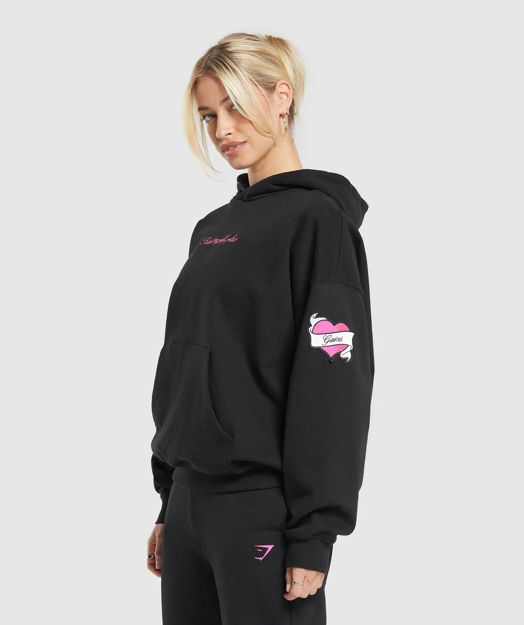 Gymshark Tattoo Oversized Hoodie - Black sold by Gymshark product image thumbnail 2
