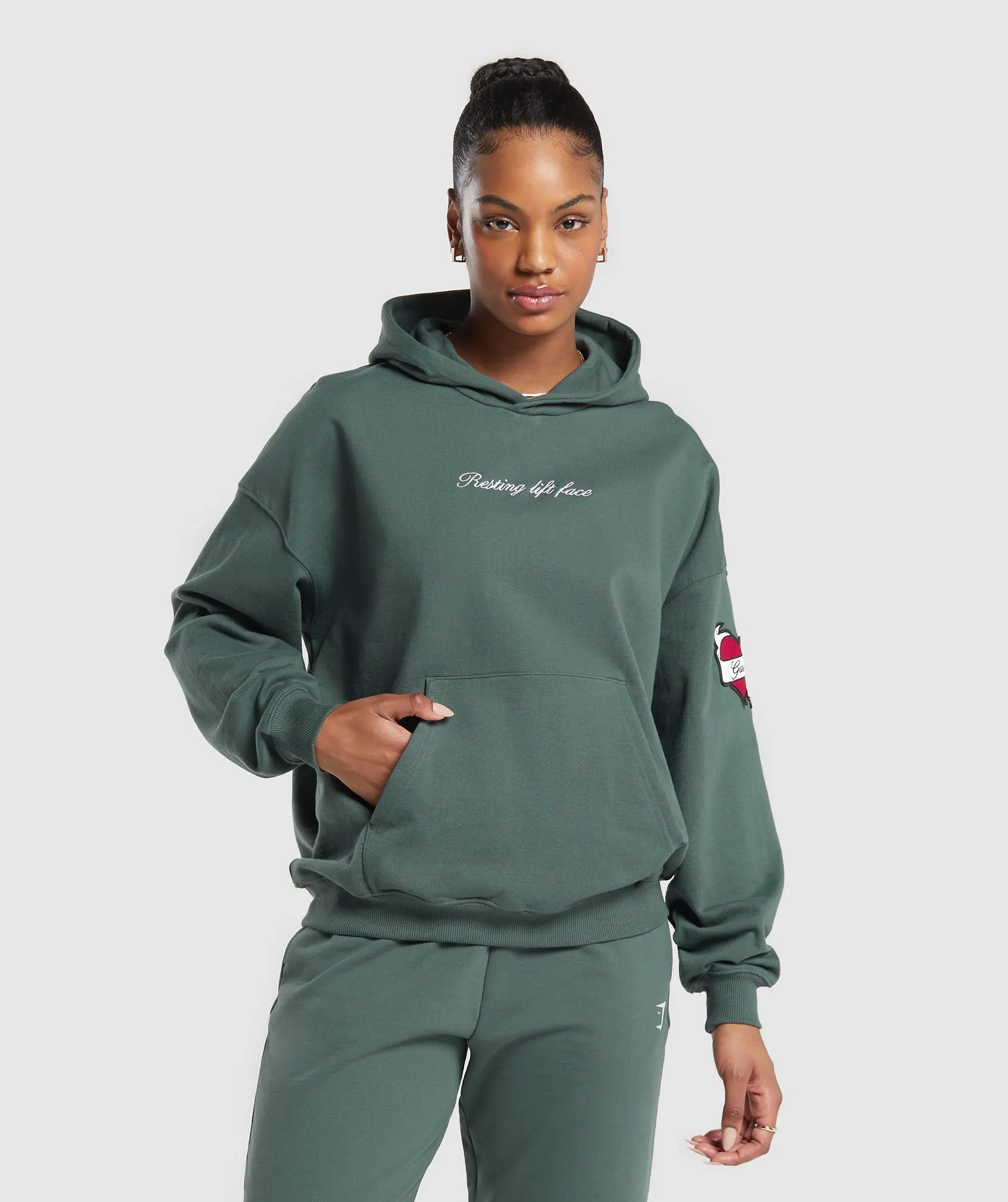 Gymshark Tattoo Oversized Hoodie - Slate Teal sold by Gymshark