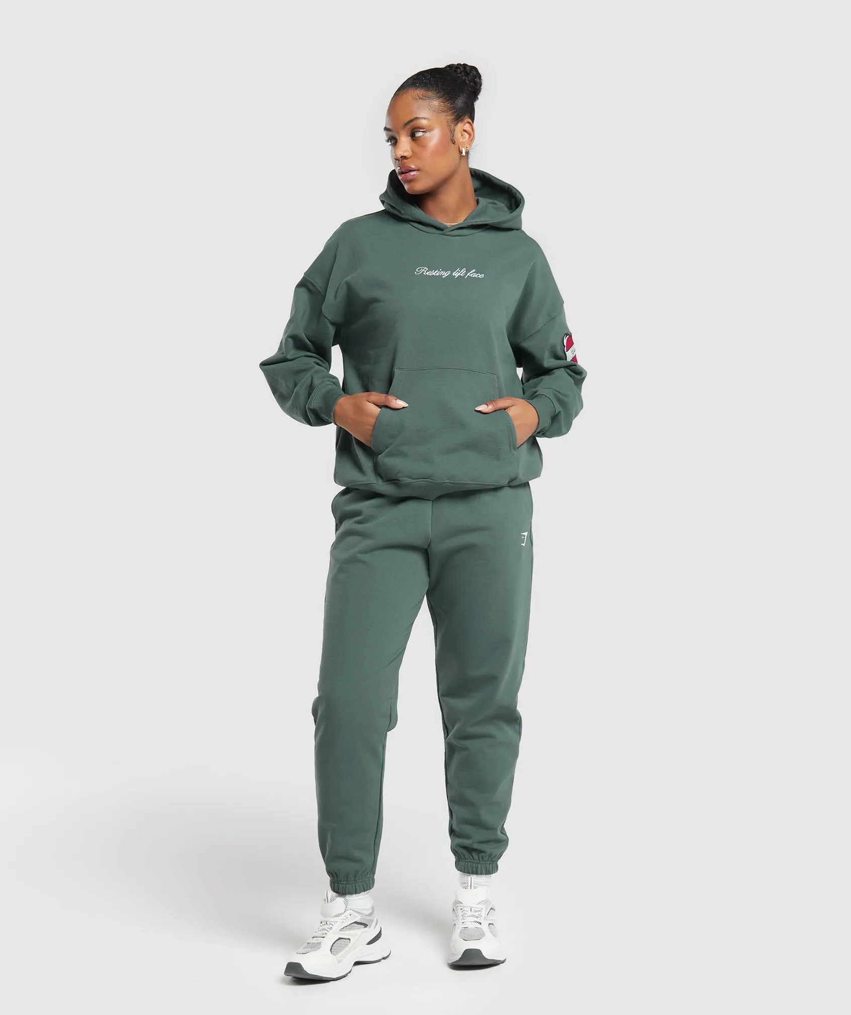 Gymshark Tattoo Oversized Hoodie - Slate Teal sold by Gymshark product image thumbnail 4