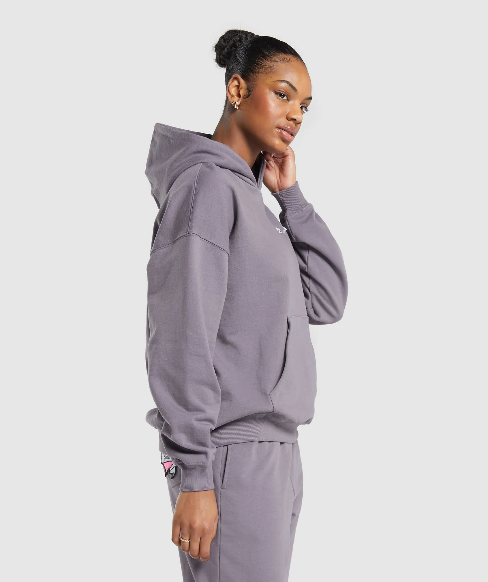 Gymshark Tattoo Oversized Hoodie - Fog Purple sold by Gymshark product image thumbnail 3