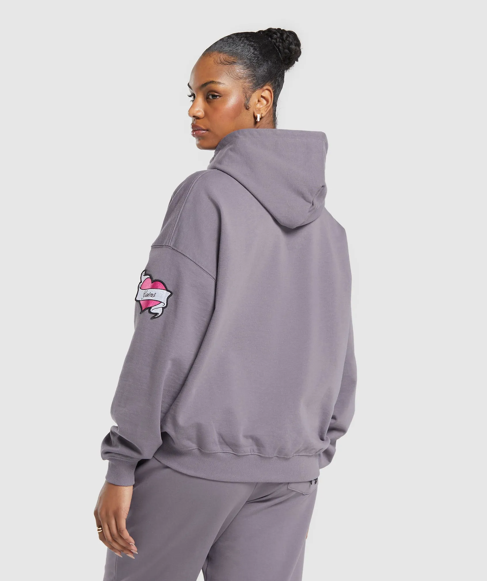 Gymshark Tattoo Oversized Hoodie - Fog Purple sold by Gymshark product image thumbnail 2