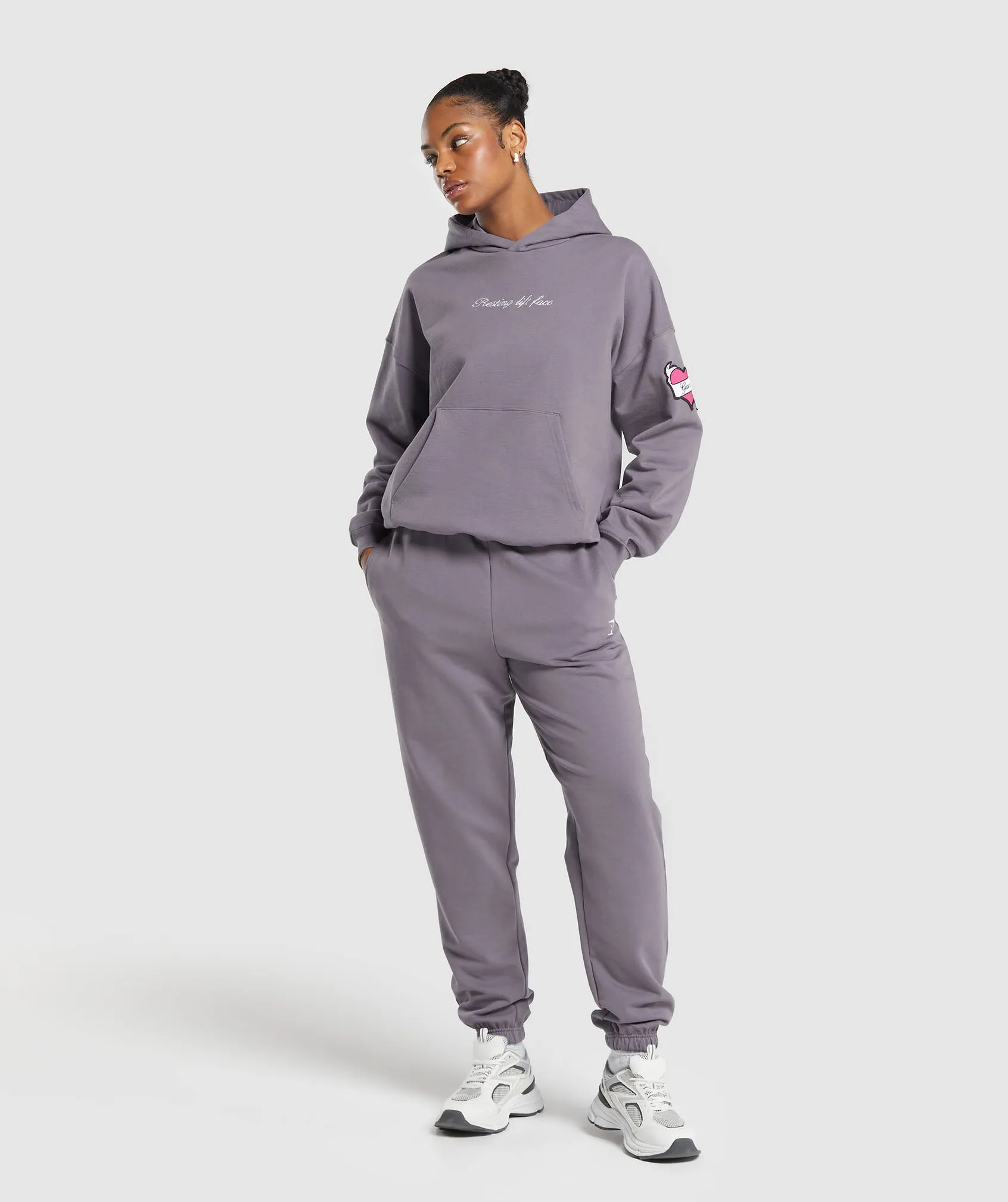 Gymshark Tattoo Oversized Hoodie - Fog Purple sold by Gymshark product image thumbnail 4