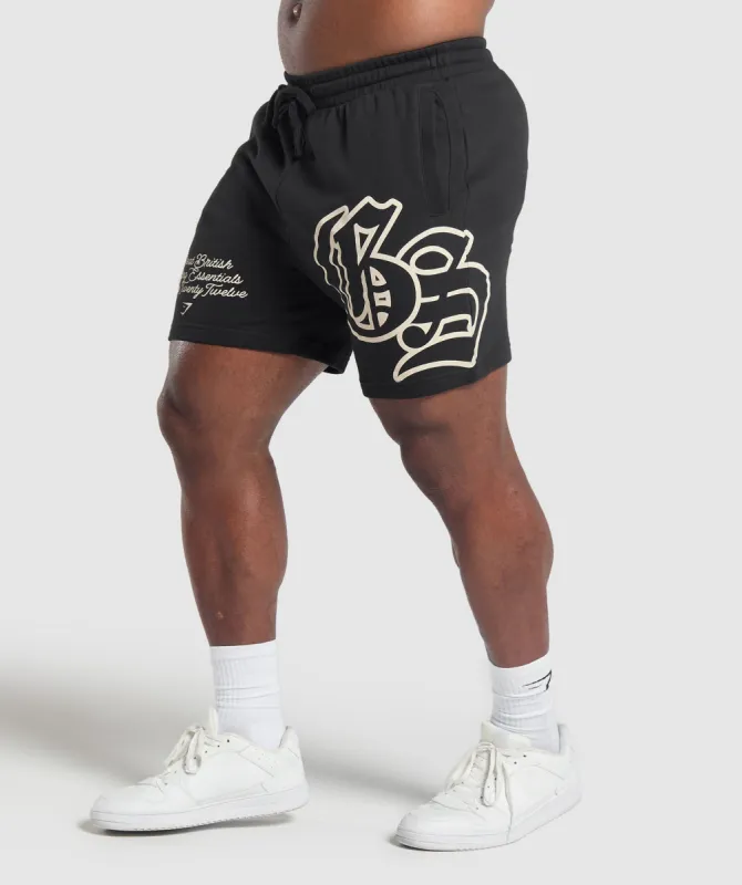 Gymshark British Lifting Goods Graphic Shorts - Black sold by Gymshark