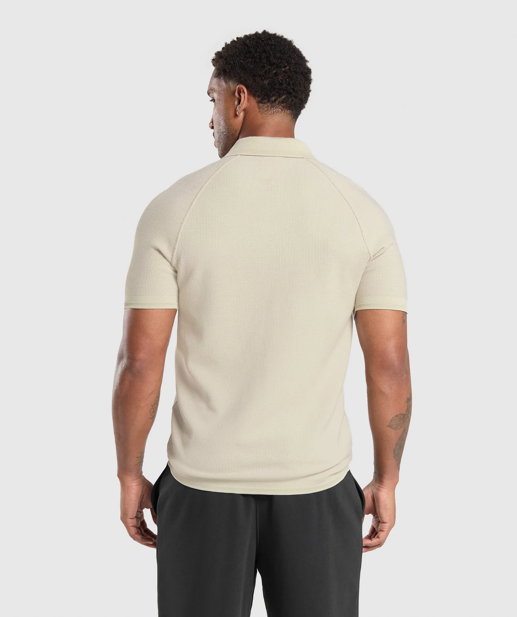 Gymshark Waffle Polo Shirt - Pebble Grey sold by Gymshark product image thumbnail 2