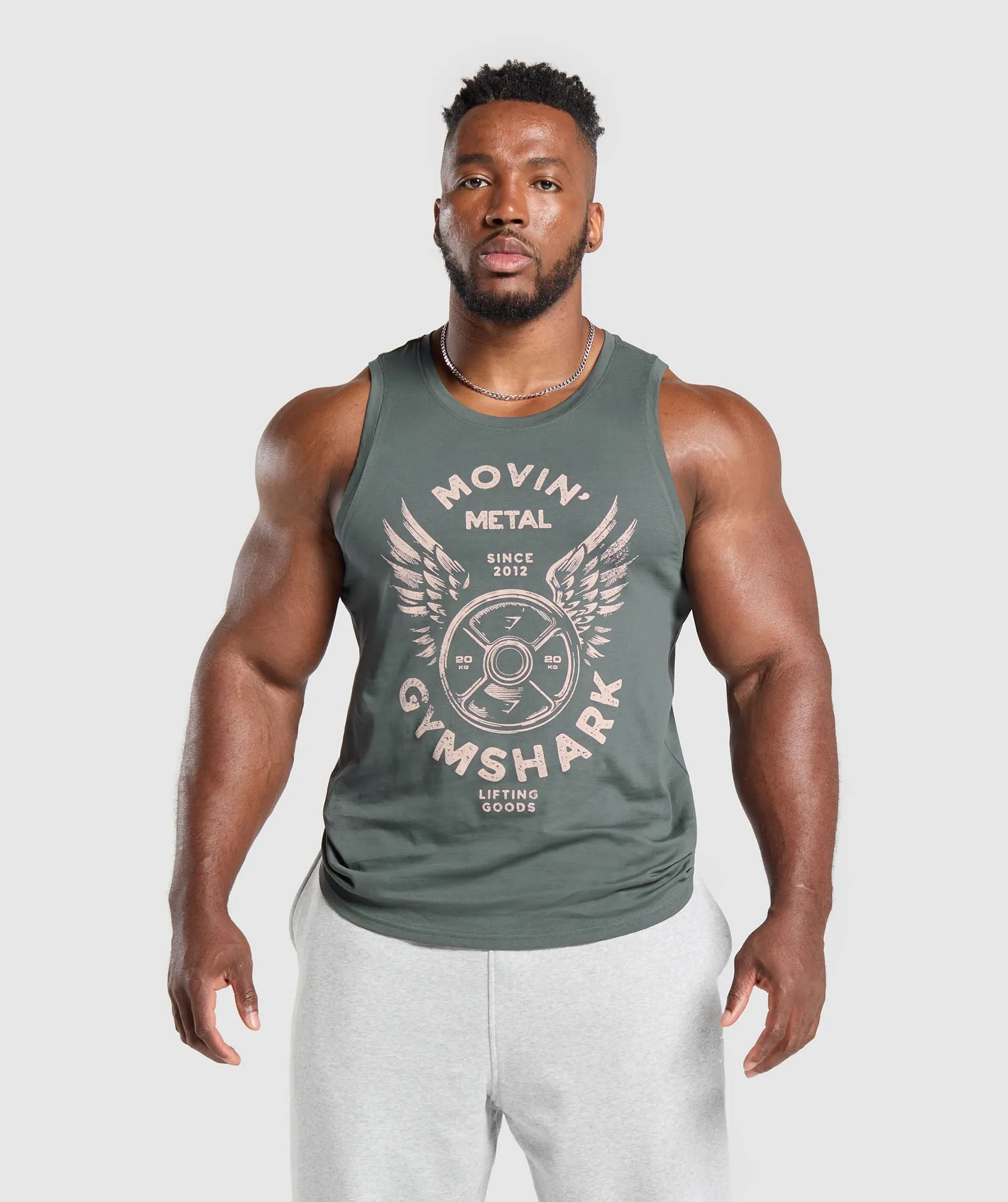 Gymshark Movin' Metal Graphic Tank - Slate Teal sold by Gymshark