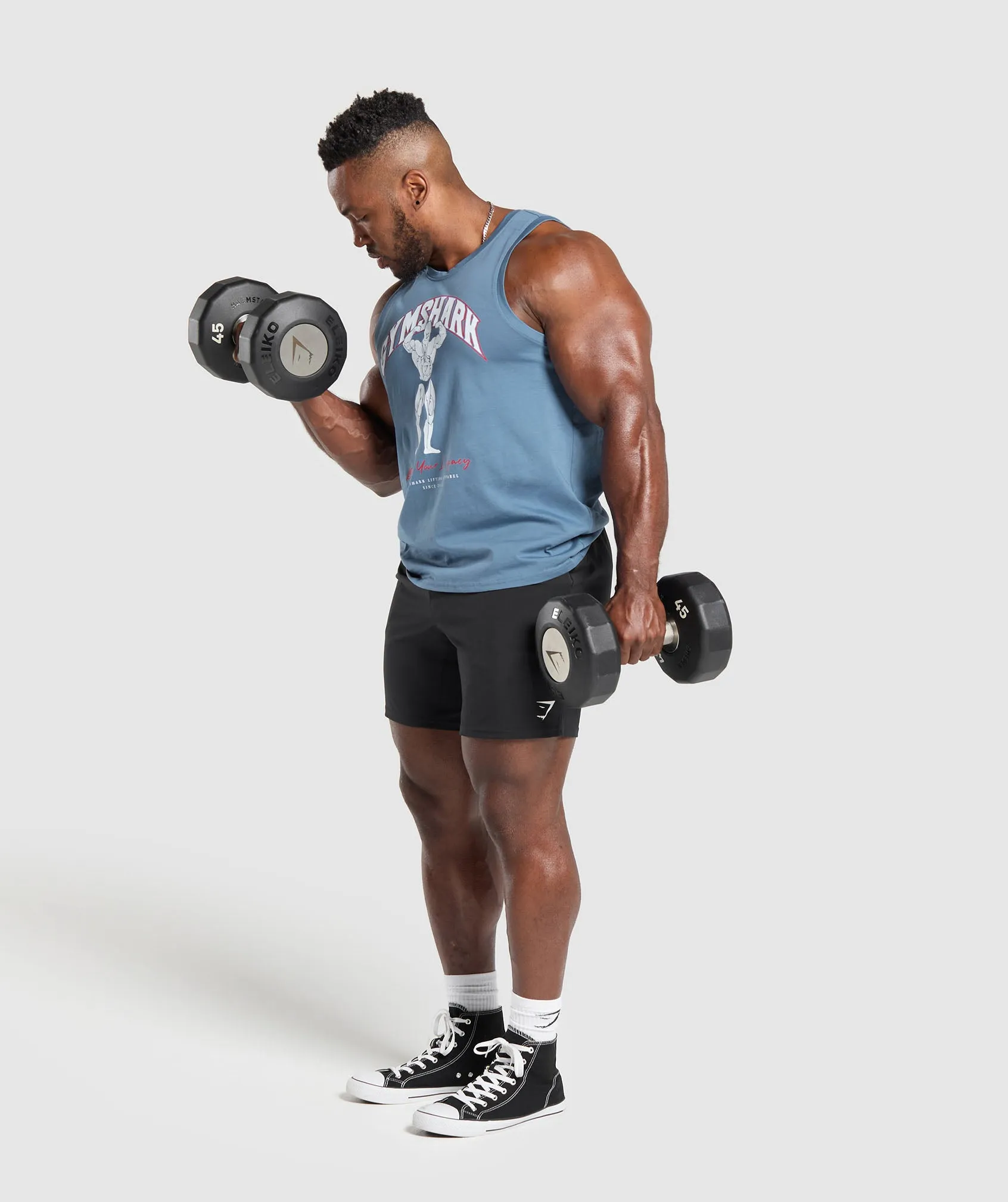 Gymshark Build Your Legacy Graphic Tank - Faded Blue sold by Gymshark product image thumbnail 4