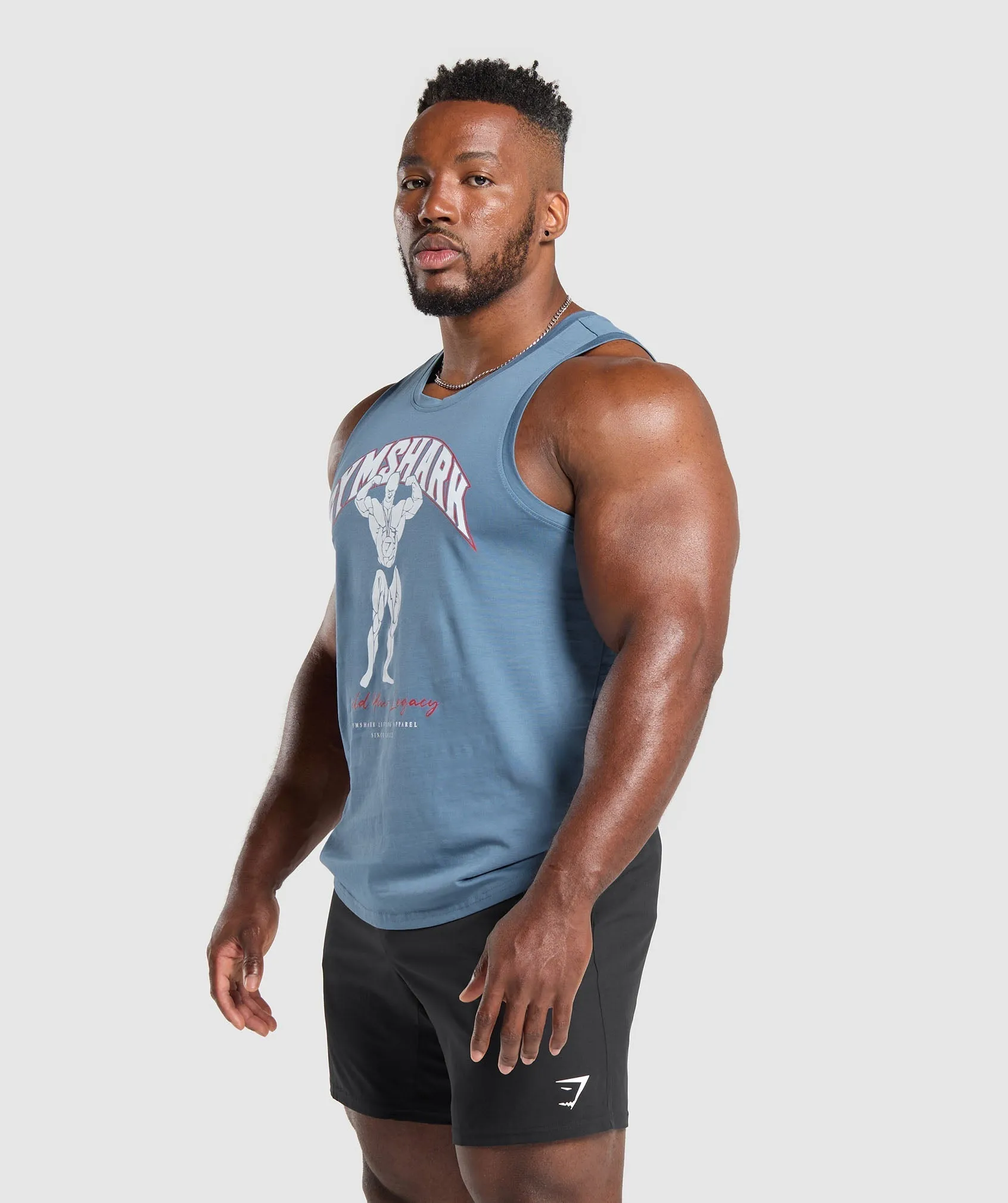 Gymshark Build Your Legacy Graphic Tank - Faded Blue sold by Gymshark product image thumbnail 3