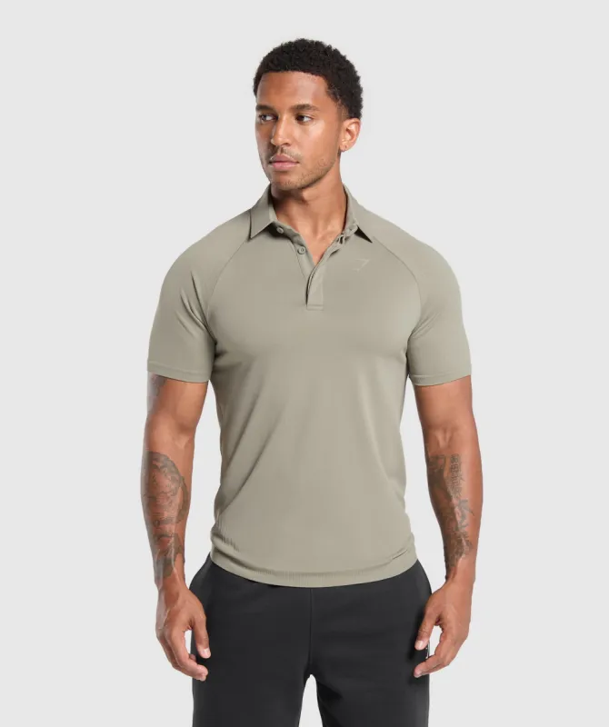 Gymshark Seamless Polo Shirt - Linen Brown sold by Gymshark