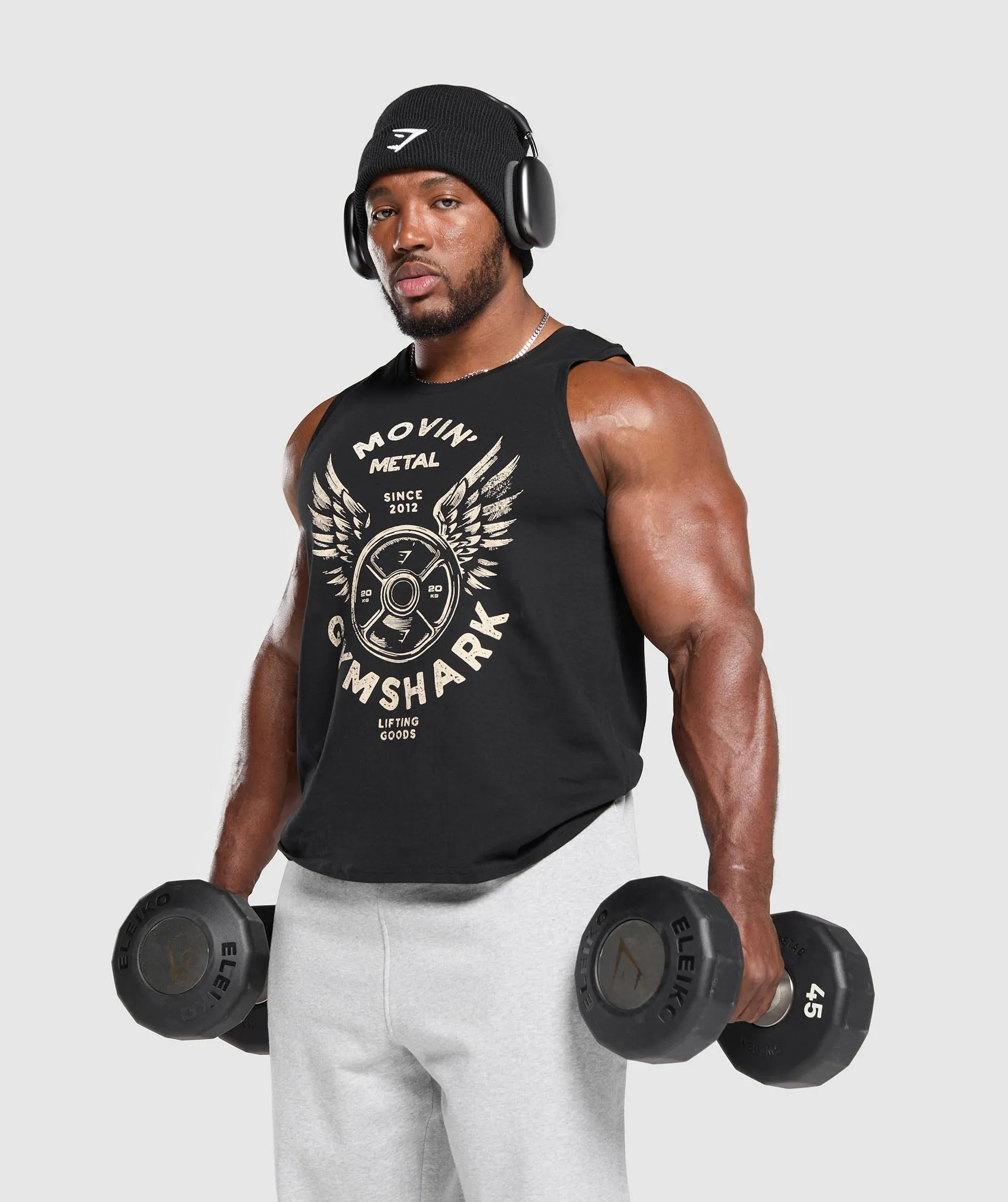 Gymshark Movin' Metal Graphic Tank - Black sold by Gymshark product image thumbnail 5