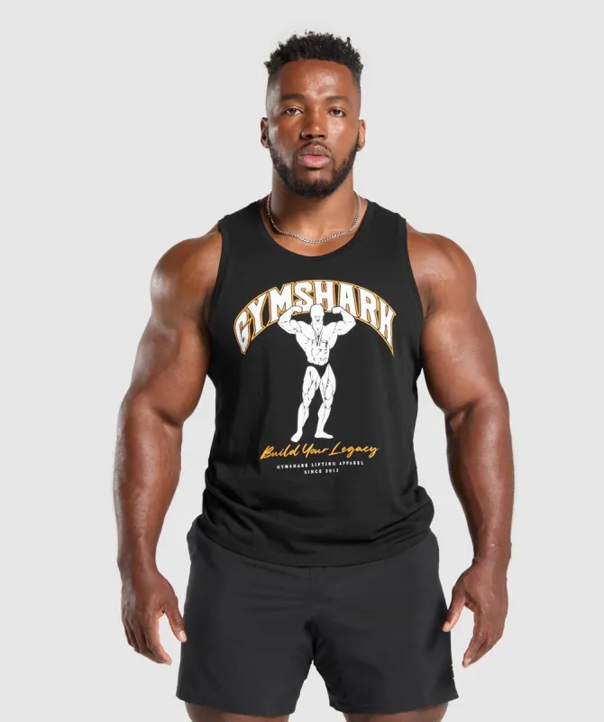 Gymshark Build Your Legacy Graphic Tank - Black sold by Gymshark