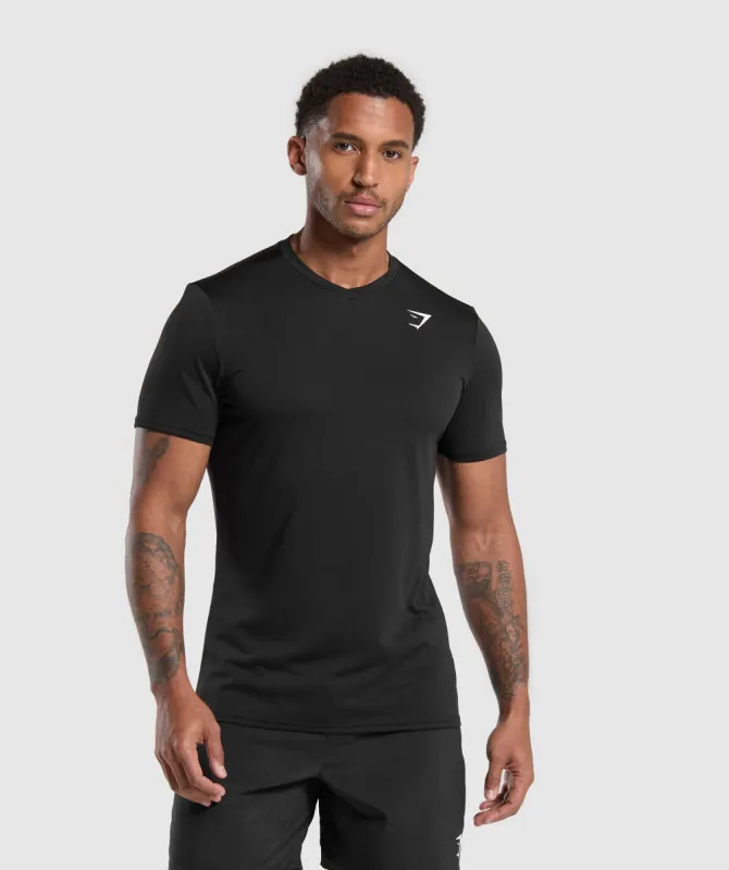 Gymshark Arrival V-Neck T Shirt - Black sold by Gymshark