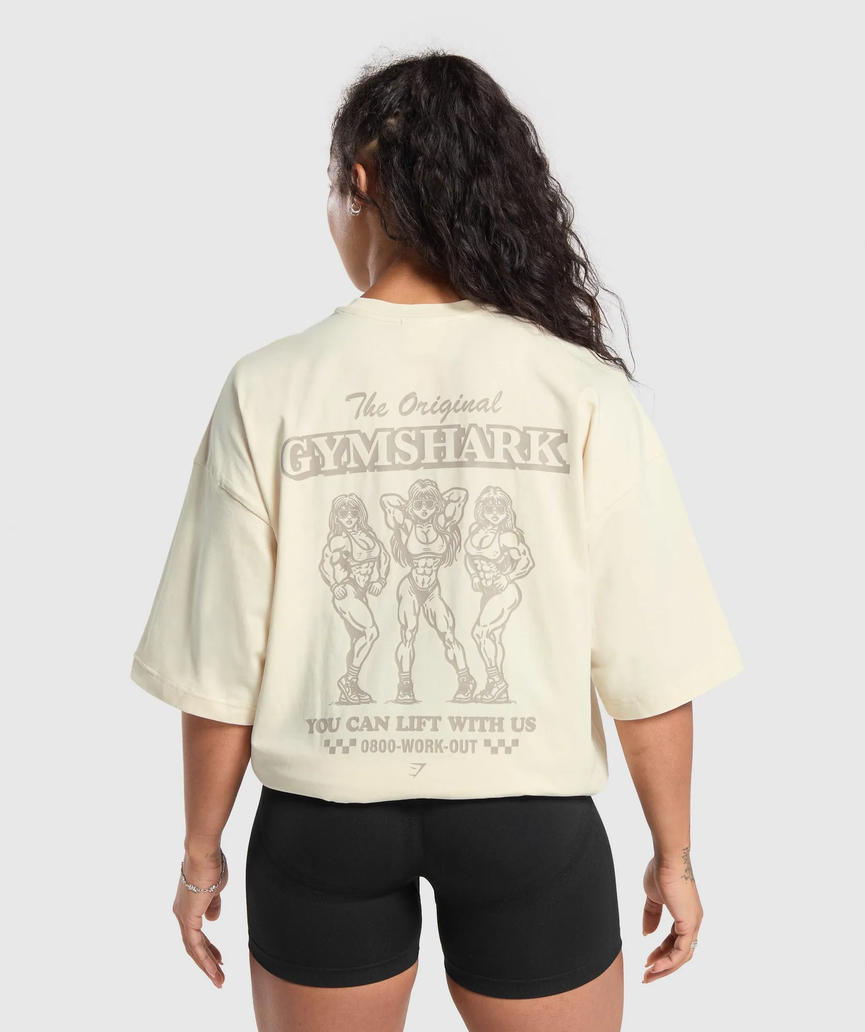 Gymshark Lift With Us Graphic T-Shirt - Ecru White sold by Gymshark