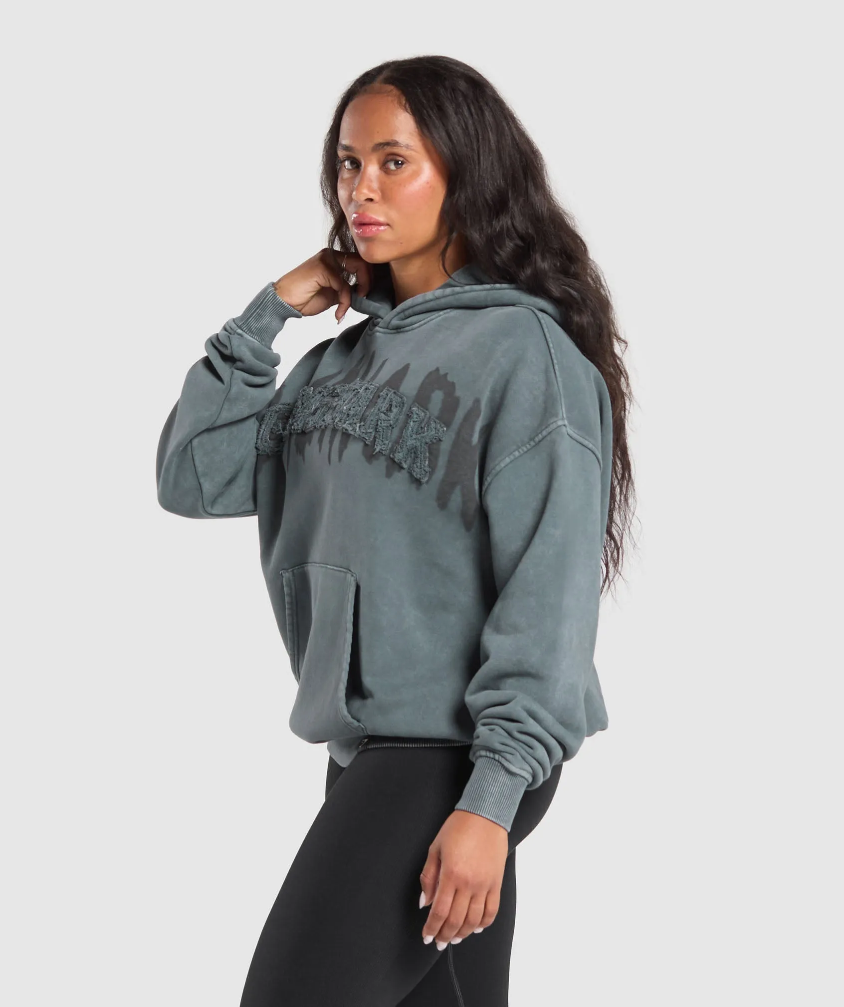 Gymshark Grunge Oversized Hoodie - Slate Teal sold by Gymshark product image thumbnail 3