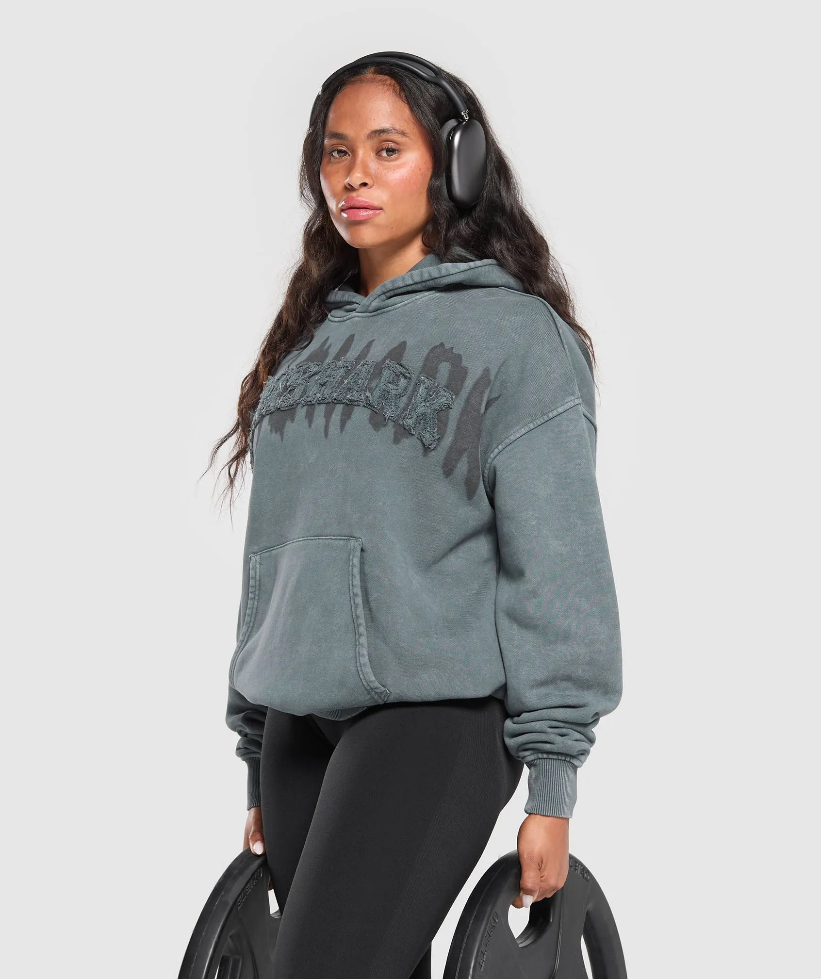 Gymshark Grunge Oversized Hoodie - Slate Teal sold by Gymshark product image thumbnail 5