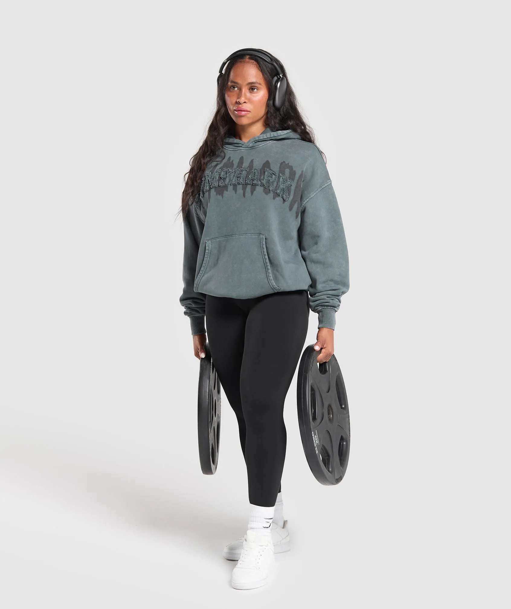 Gymshark Grunge Oversized Hoodie - Slate Teal sold by Gymshark product image thumbnail 4