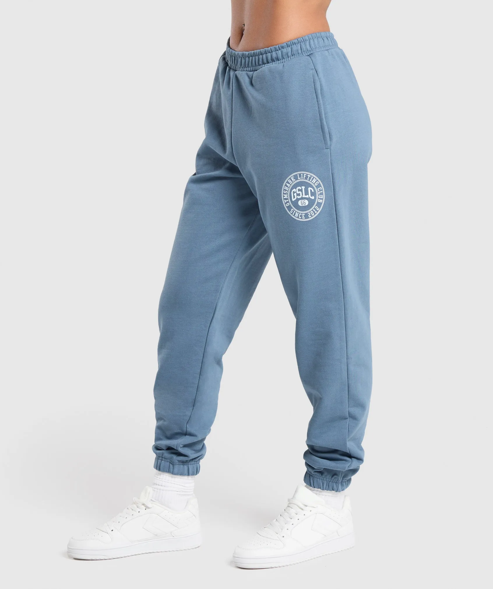 Gymshark GSLC Weight Graphic Pants - Faded Blue sold by Gymshark product image thumbnail 3