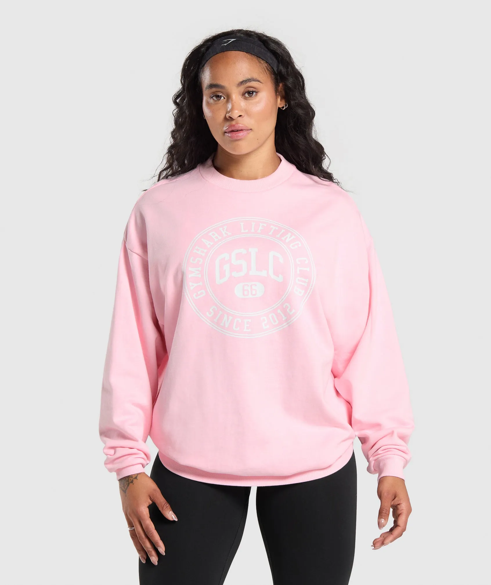 Gymshark GSLC Weight Graphic Sweater - Dolly Pink sold by Gymshark