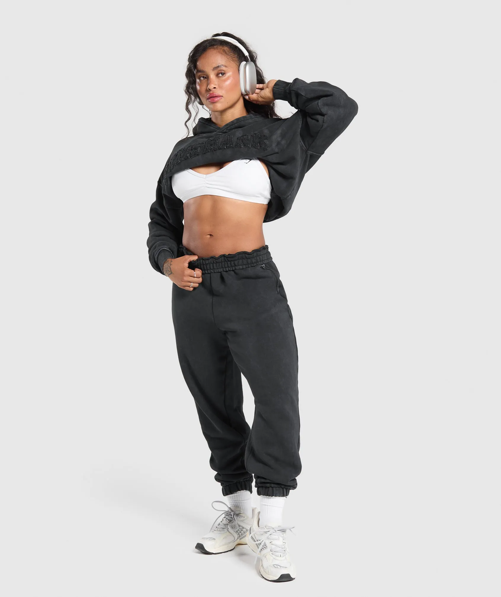 Gymshark Grunge Oversized Hoodie - Black sold by Gymshark product image thumbnail 4