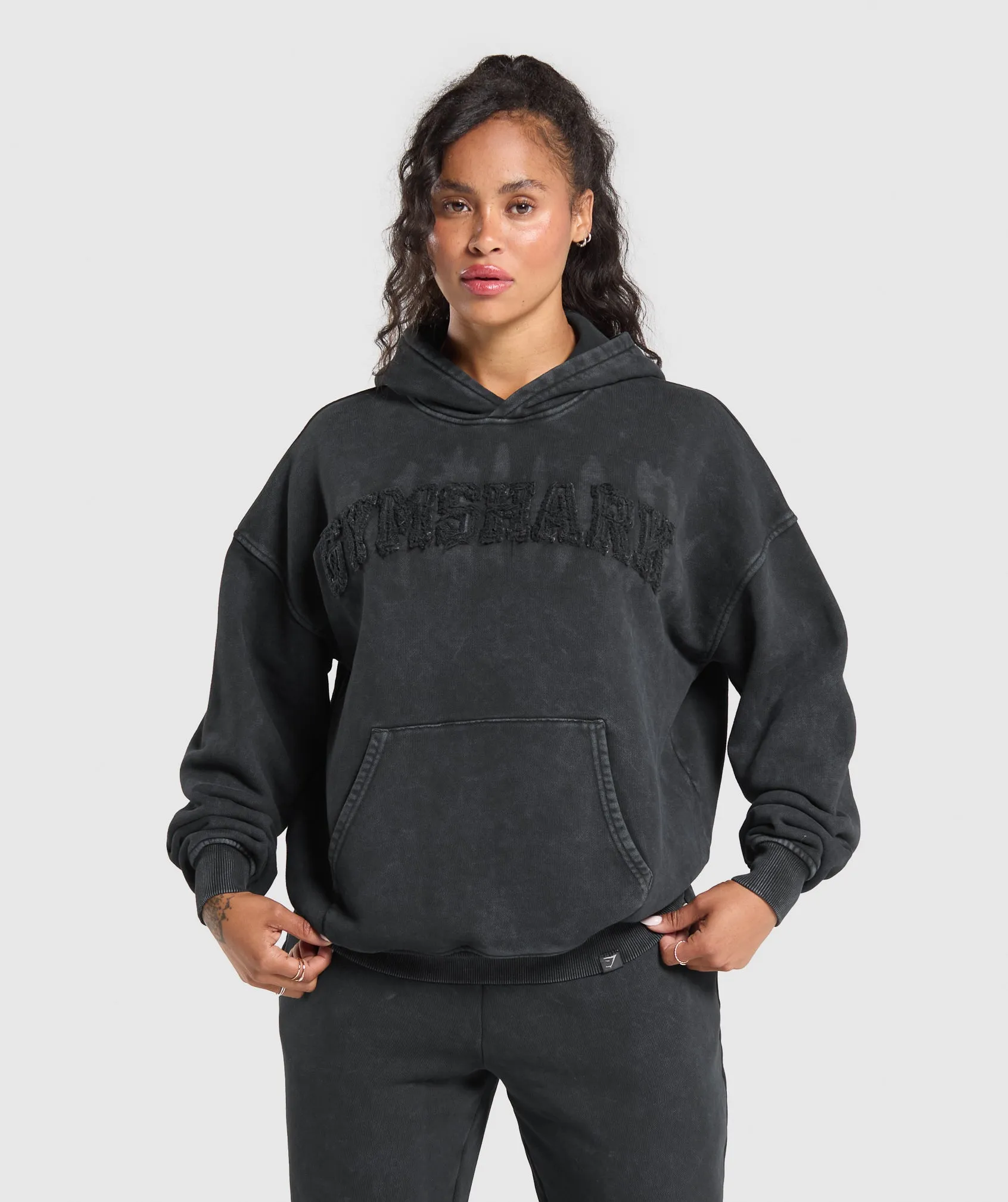 Gymshark Grunge Oversized Hoodie - Black sold by Gymshark