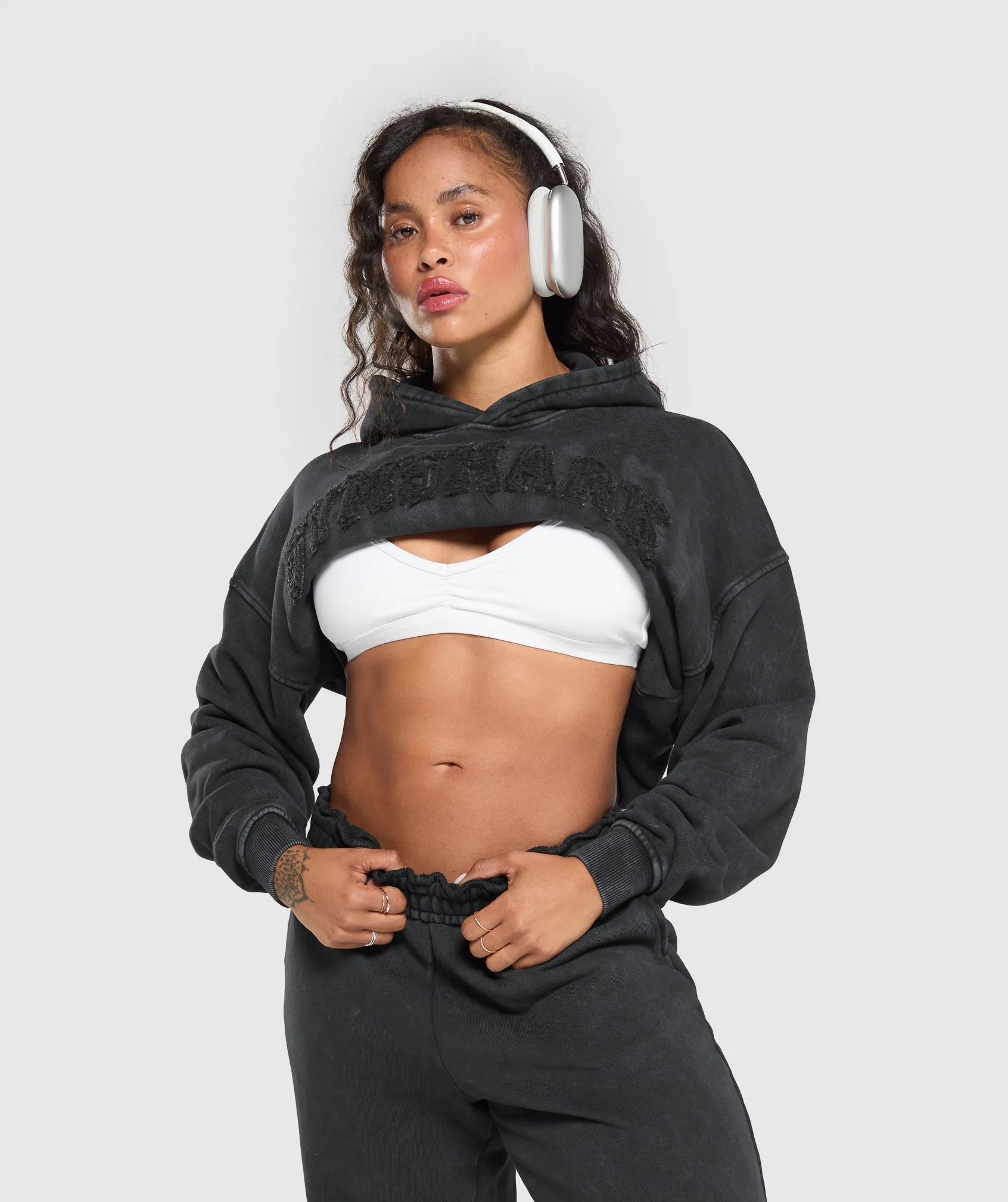 Gymshark Grunge Oversized Hoodie - Black sold by Gymshark product image thumbnail 5