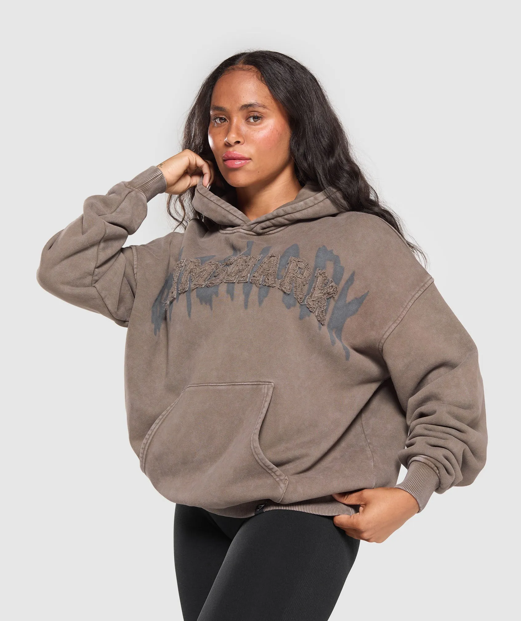 Gymshark Grunge Oversized Hoodie - Camo Brown sold by Gymshark product image thumbnail 5