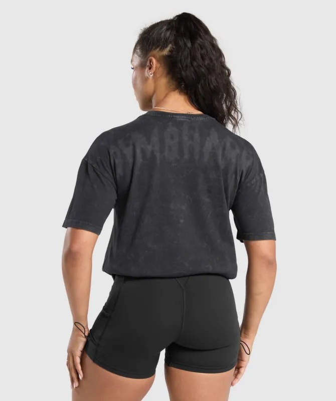 Gymshark Grunge Oversized T-Shirt - Black sold by Gymshark