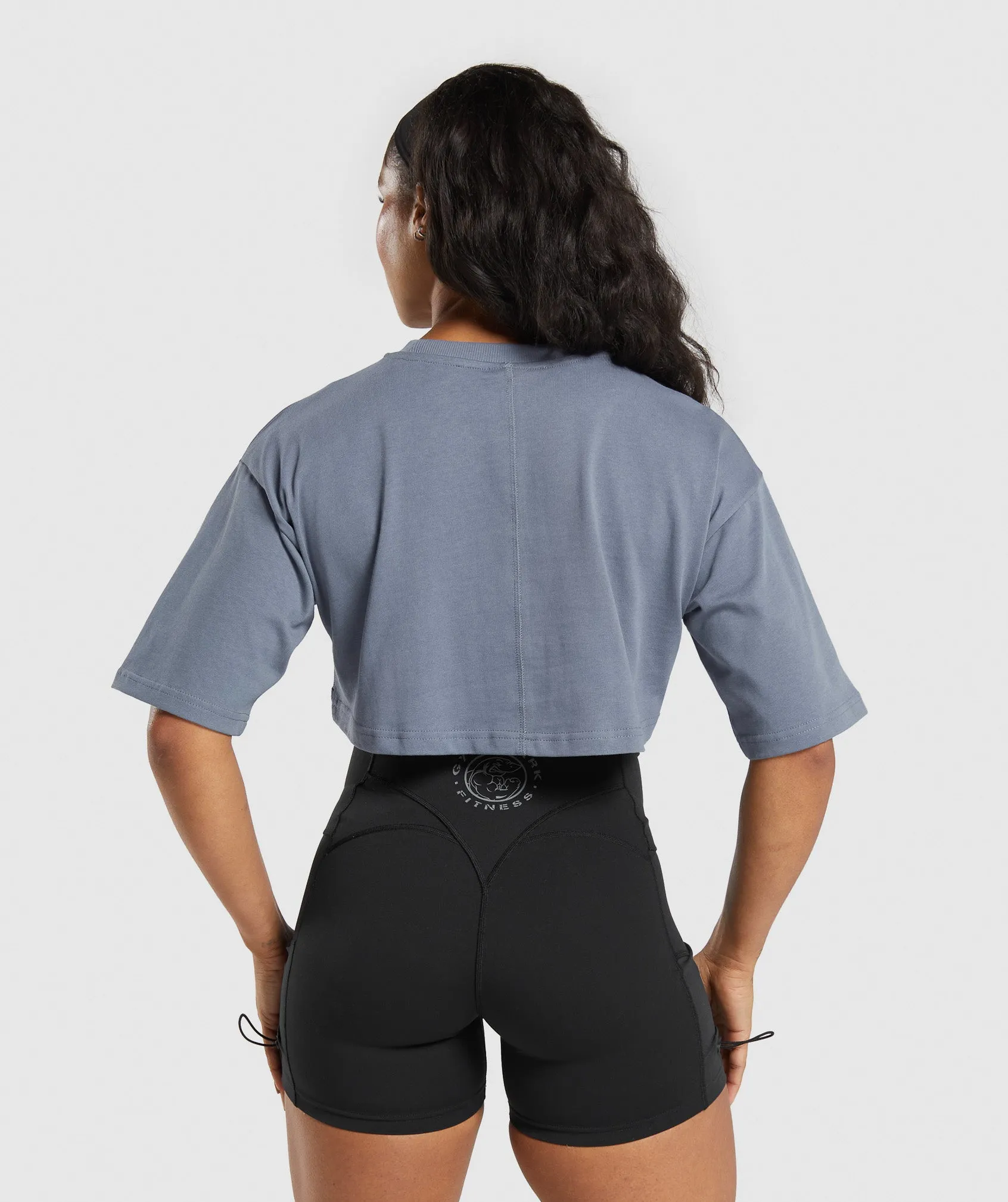 Gymshark Heavyweight Cotton Crop T-Shirt - Blue sold by Gymshark product image thumbnail 2