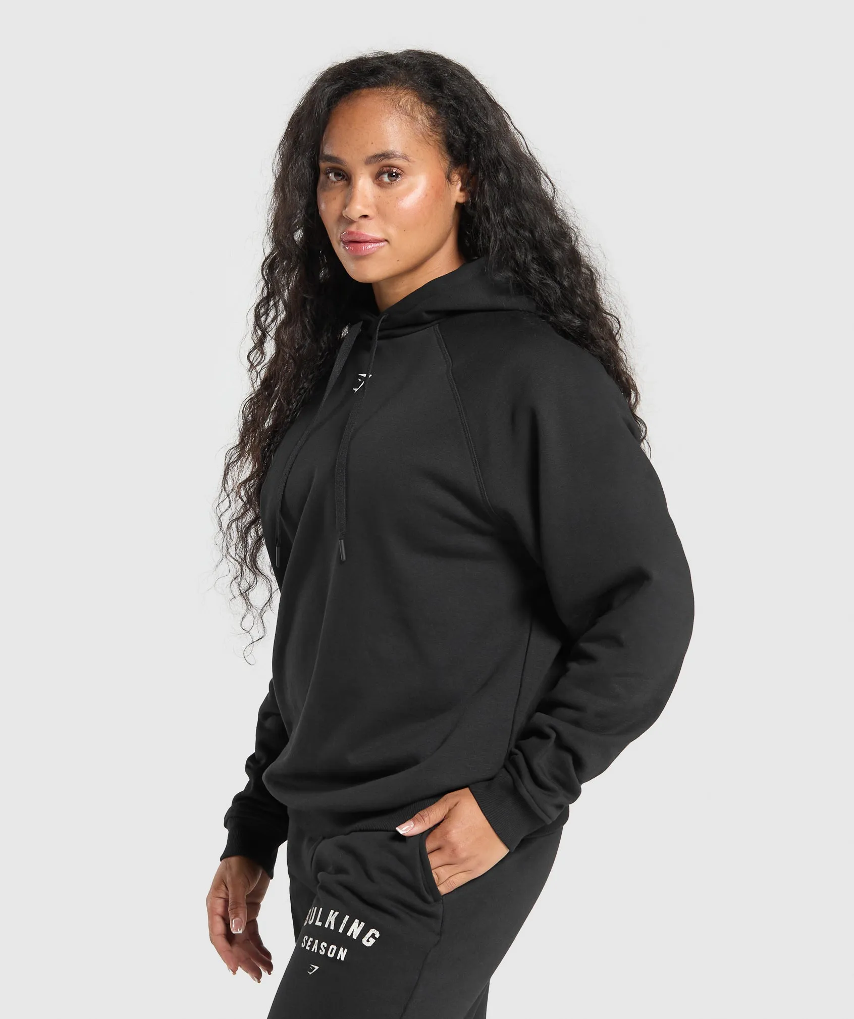 Gymshark Bulking Season Brushed Hoodie - Black sold by Gymshark product image thumbnail 3