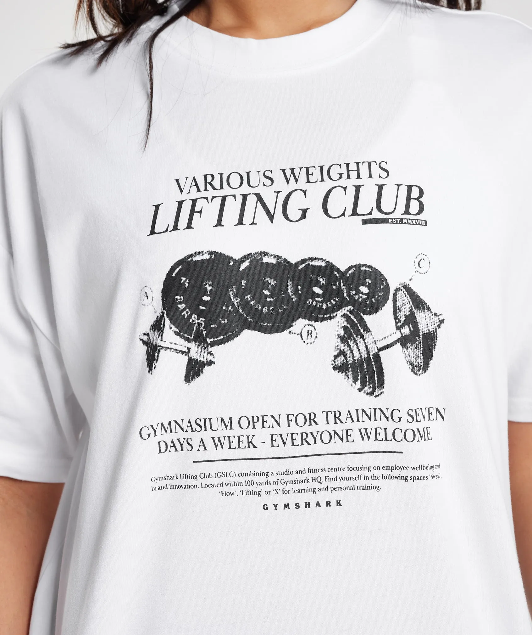 Gymshark Lifting Graphic Oversized T-Shirt - White sold by Gymshark product image thumbnail 4