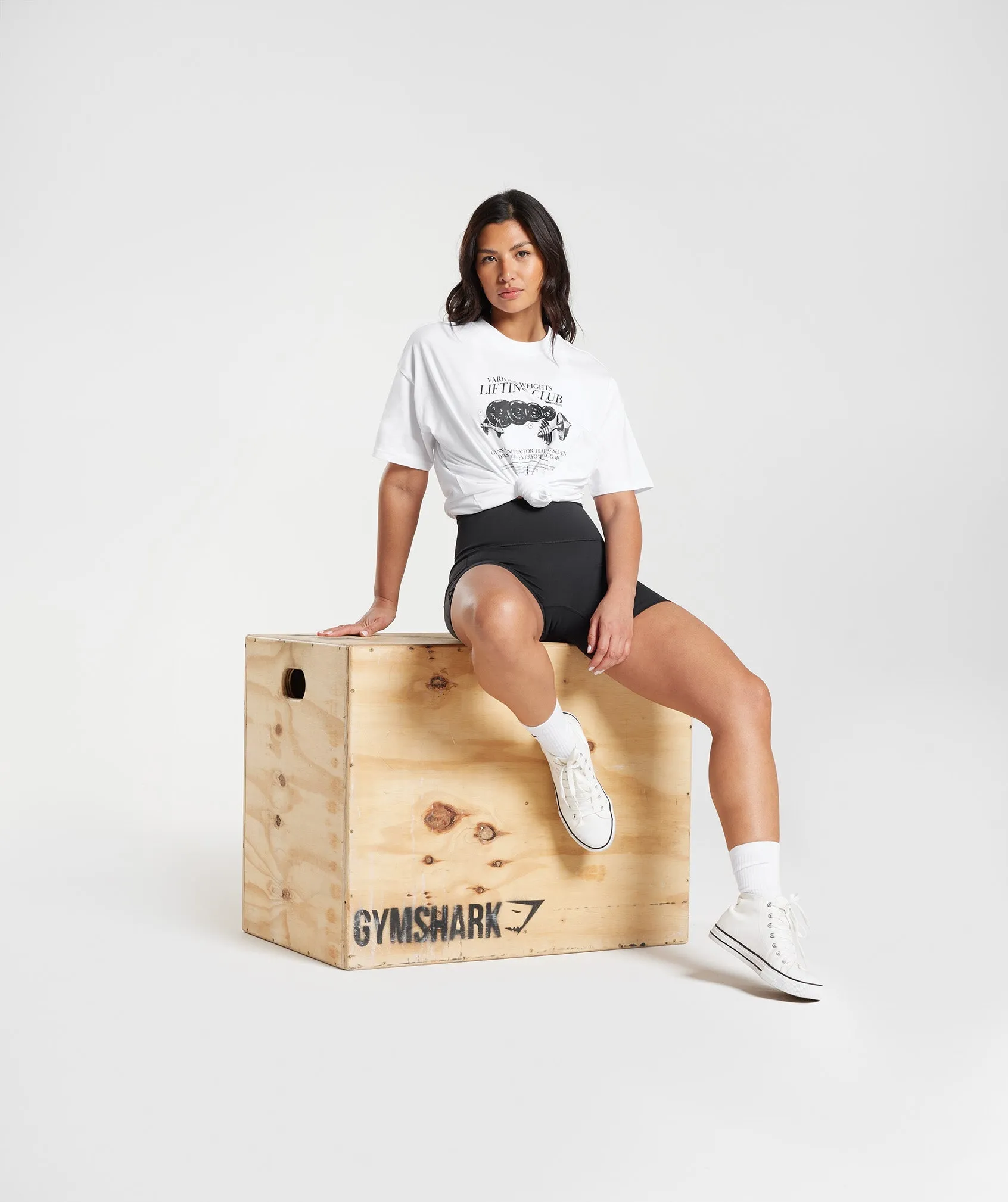 Gymshark Lifting Graphic Oversized T-Shirt - White sold by Gymshark product image thumbnail 3
