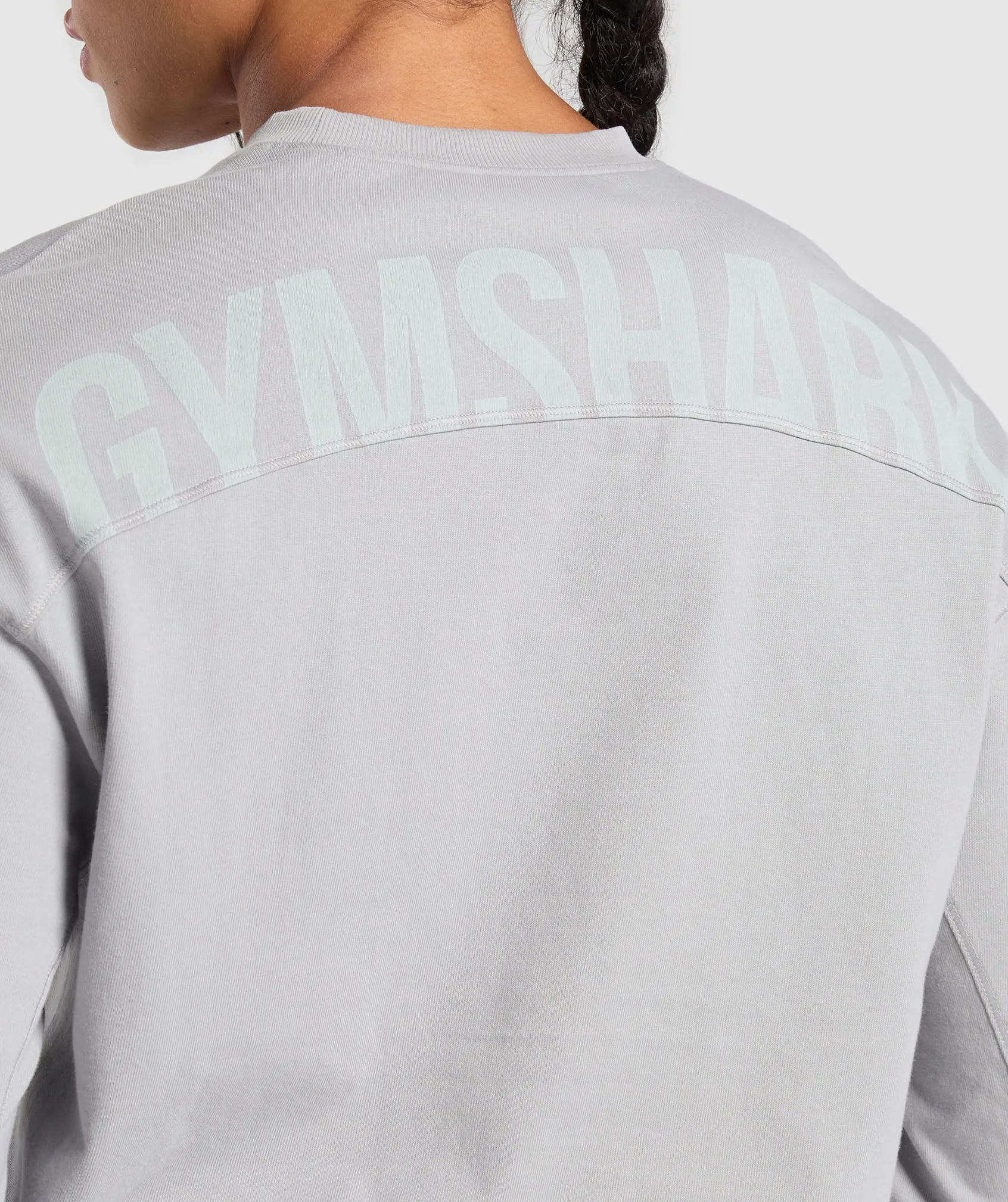 Gymshark Power Oversized Long Sleeve Top - Silver Grey/Acid Wash Small Ball sold by Gymshark product image thumbnail 4