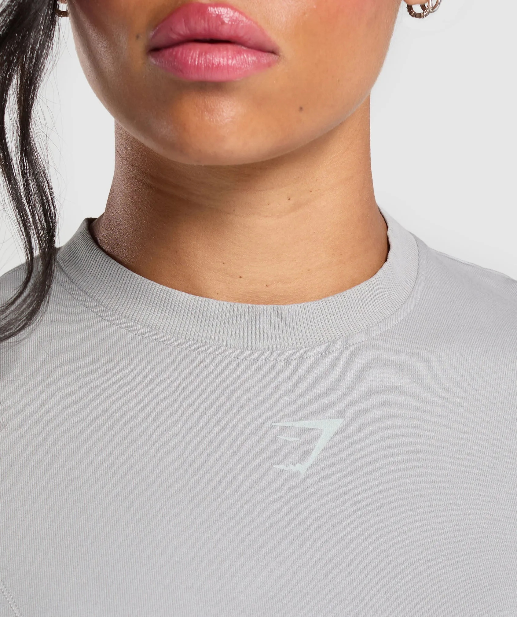 Gymshark Power Oversized Long Sleeve Top - Silver Grey/Acid Wash Small Ball sold by Gymshark product image thumbnail 5