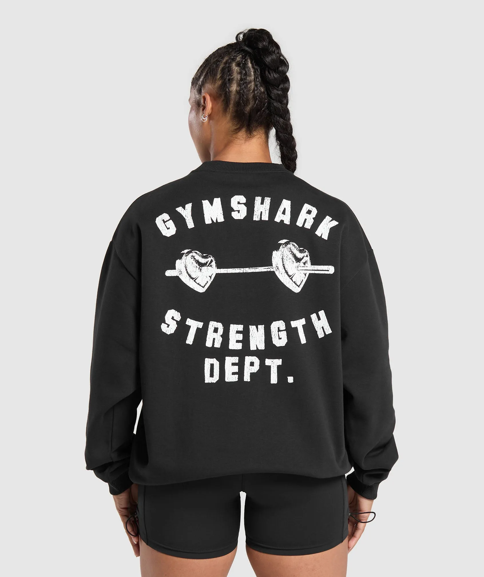 Gymshark Barbell Hearts Oversized Sweatshirt - Black sold by Gymshark product image thumbnail 2