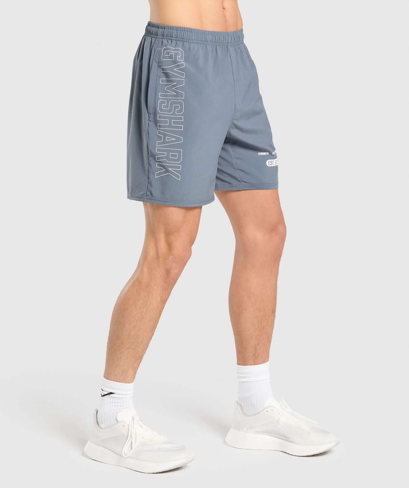 Gymshark Fitness Graphic Shorts - Iron Blue sold by Gymshark product image thumbnail 2