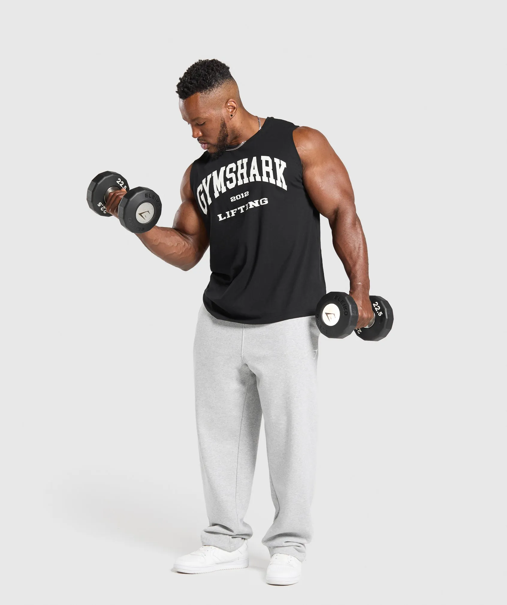 Gymshark 2012 Lifting Drop Arm Tank - Black sold by Gymshark product image thumbnail 5