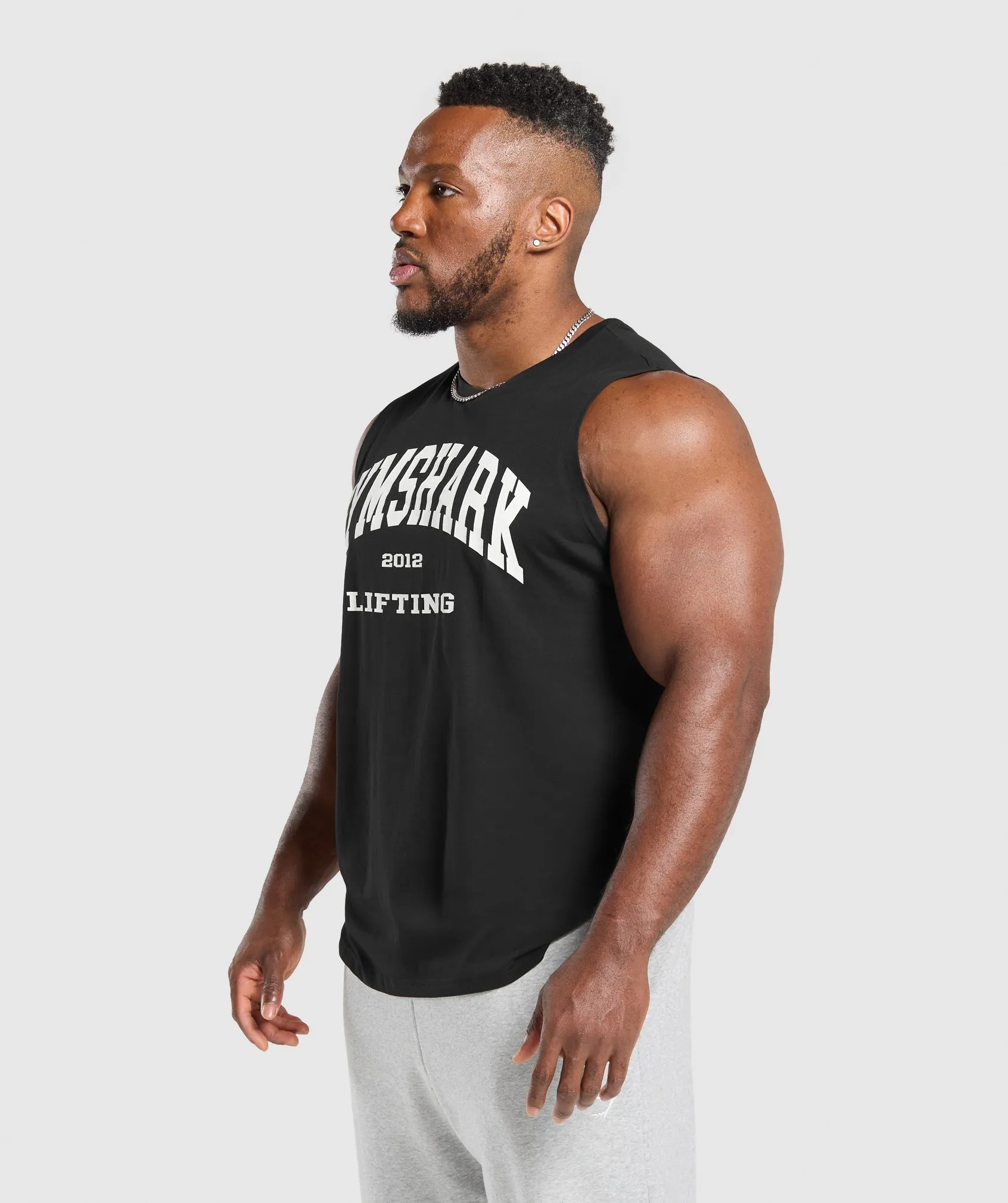 Gymshark 2012 Lifting Drop Arm Tank - Black sold by Gymshark product image thumbnail 2