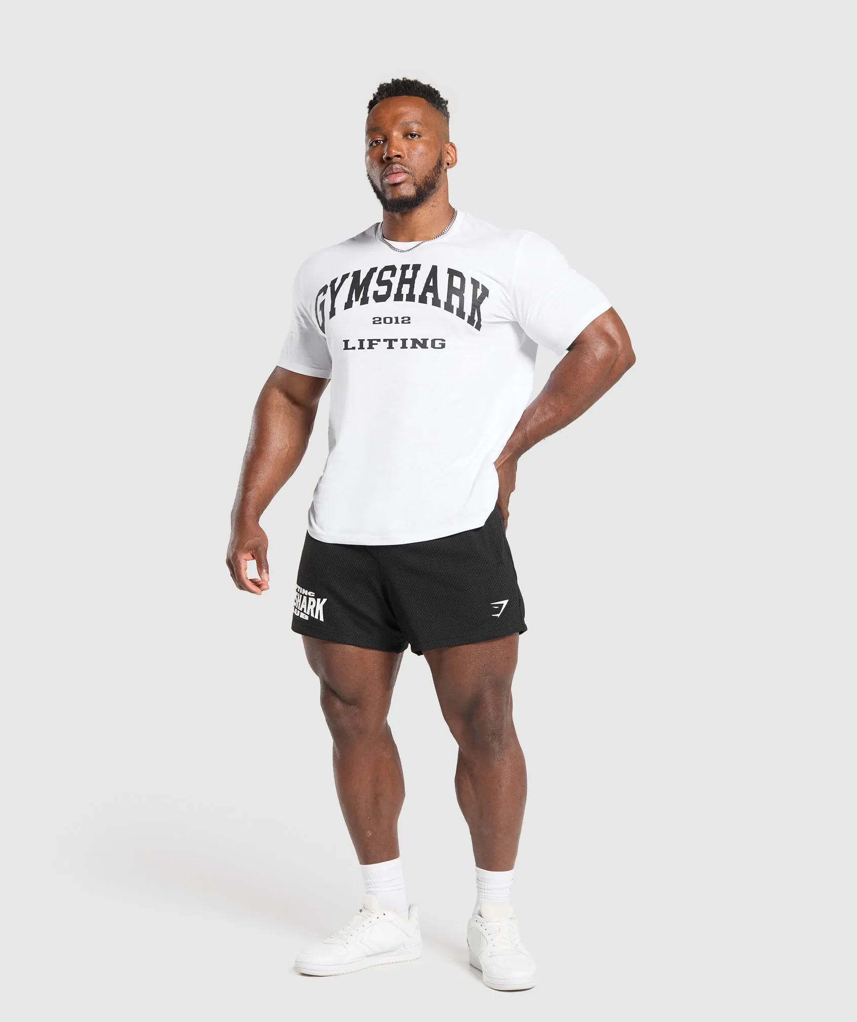 Gymshark 2012 Lifting T-Shirt - White sold by Gymshark product image thumbnail 4